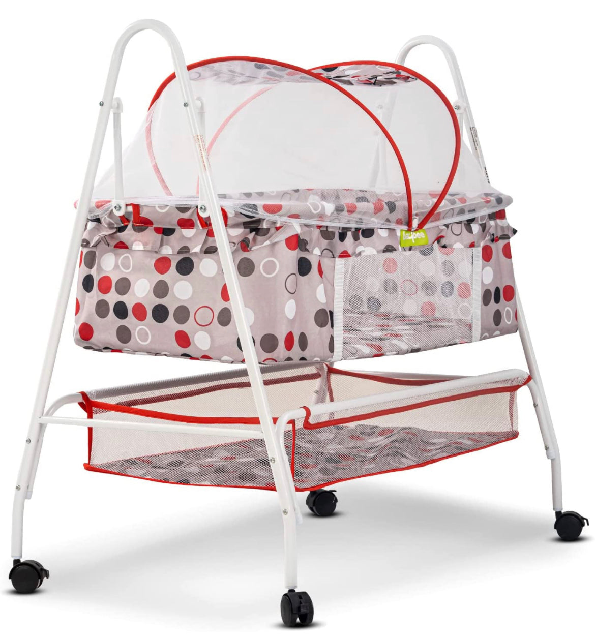 Arise Baby Swing Cradle with Mosquito Net. 0-12M. Red - The Minikin Store