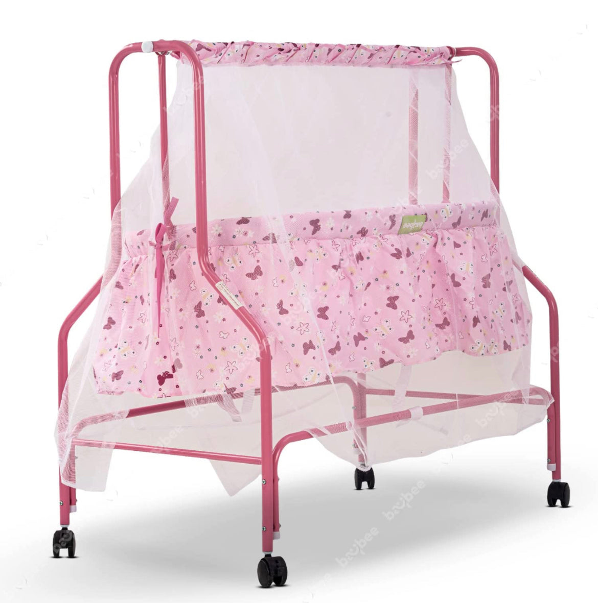 Enchant Baby Swing Cradle with Mosquito Net. 0-12M Pink - The Minikin Store