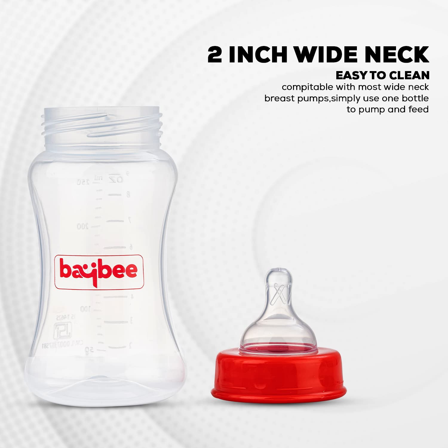 Wide-Neck Anti Colic Feeding Bottle - 3M+ - 250ml (Red) - The Minikin Store