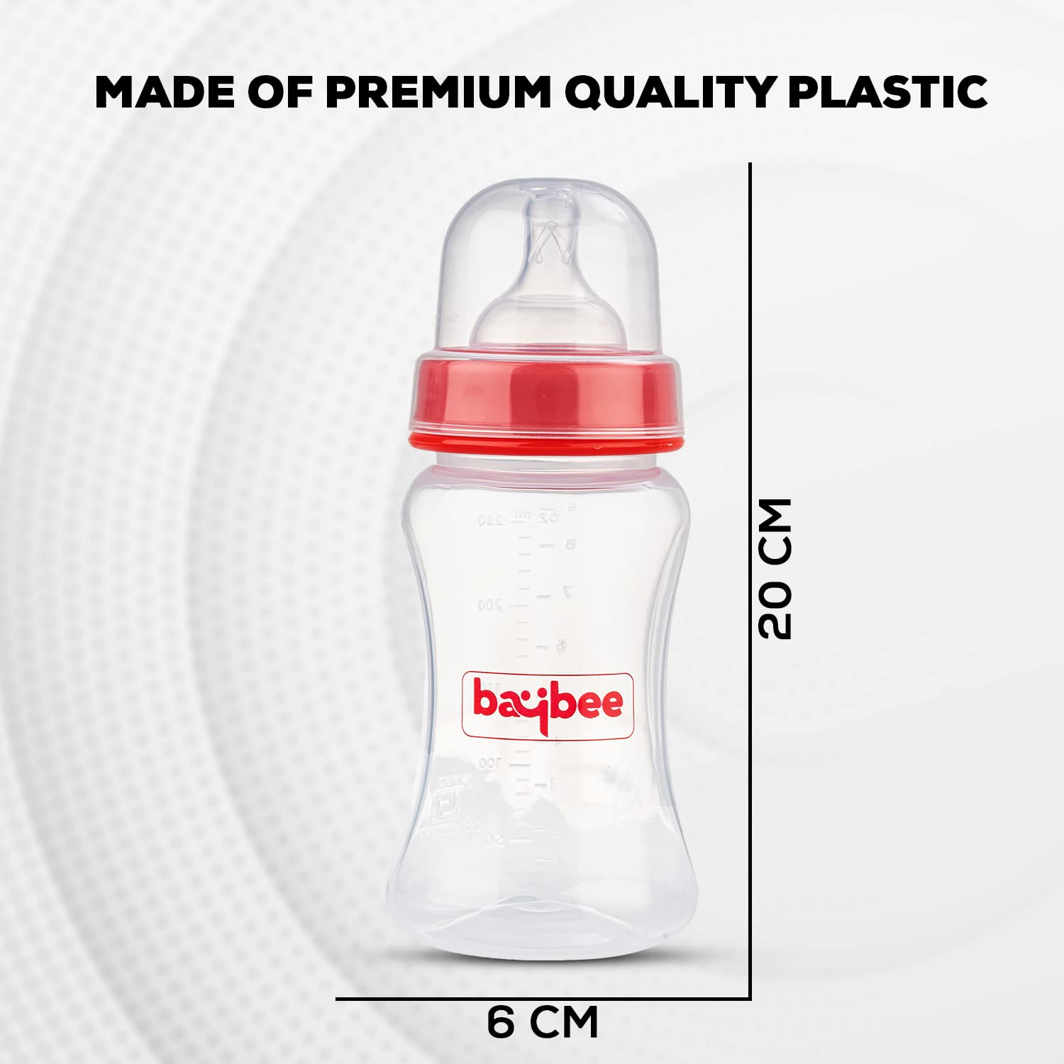 Wide-Neck Anti Colic Feeding Bottle - 3M+ - 250ml (Red) - The Minikin Store