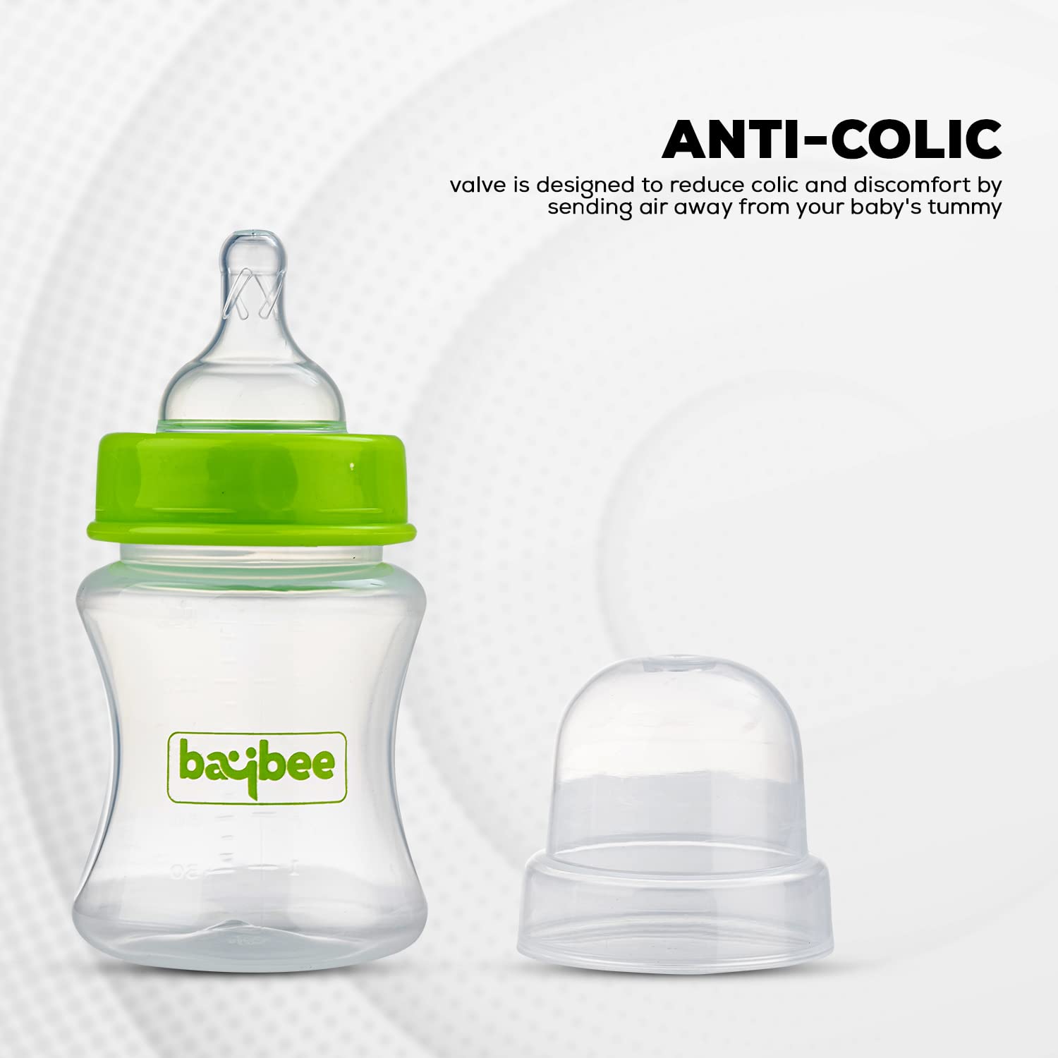 Wide Neck Anti Colic Feeding Bottle - 3M+ - 150ML (Green) - The Minikin Store