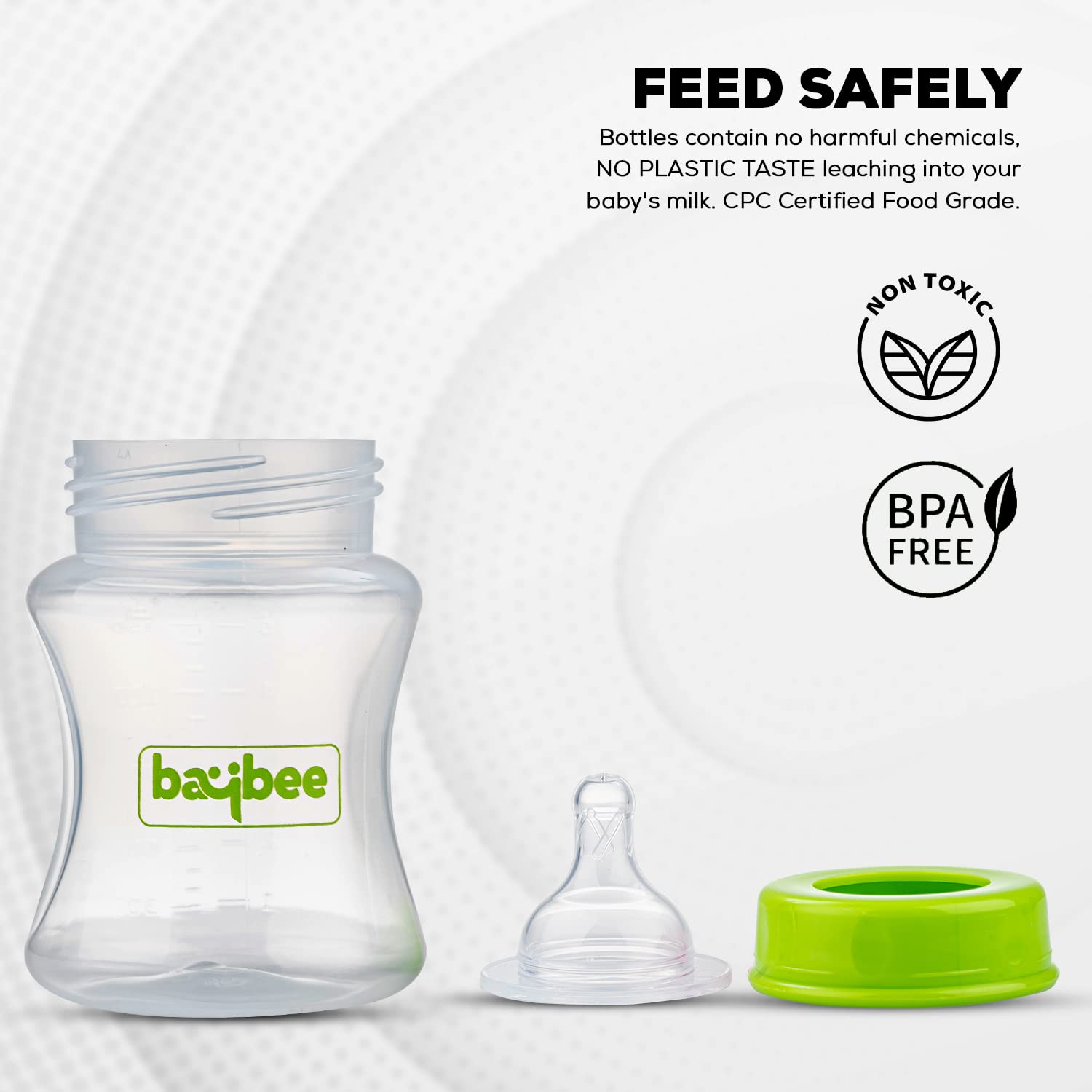 Wide Neck Anti Colic Feeding Bottle - 3M+ - 150ML (Green) - The Minikin Store