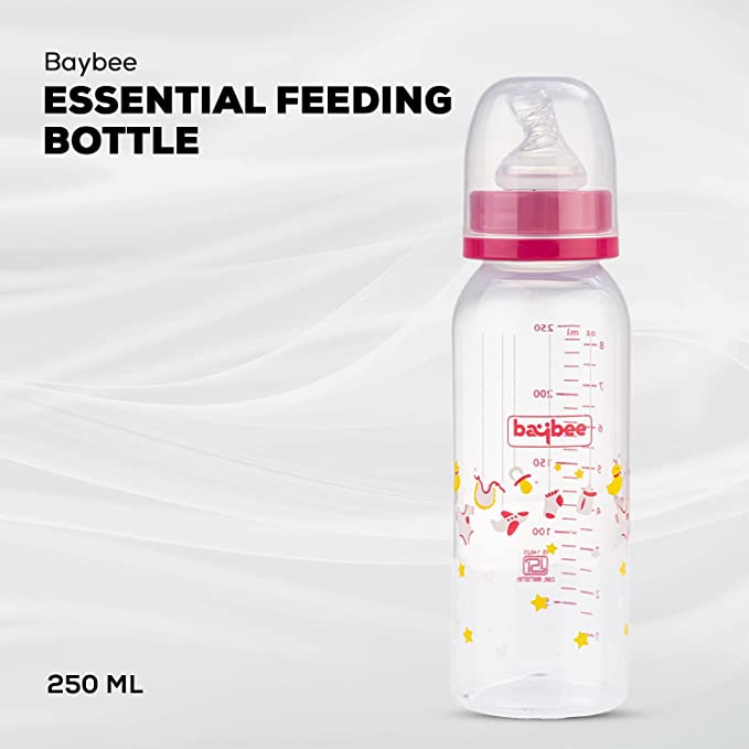 Leak Proof Anti Colic Feeding Bottle - Slim - 3M+ - 250ML (Red) - The Minikin Store