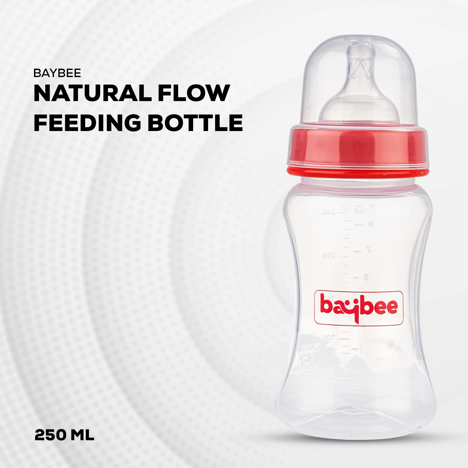 Wide-Neck Anti Colic Feeding Bottle - 3M+ - 250ml (Red) - The Minikin Store