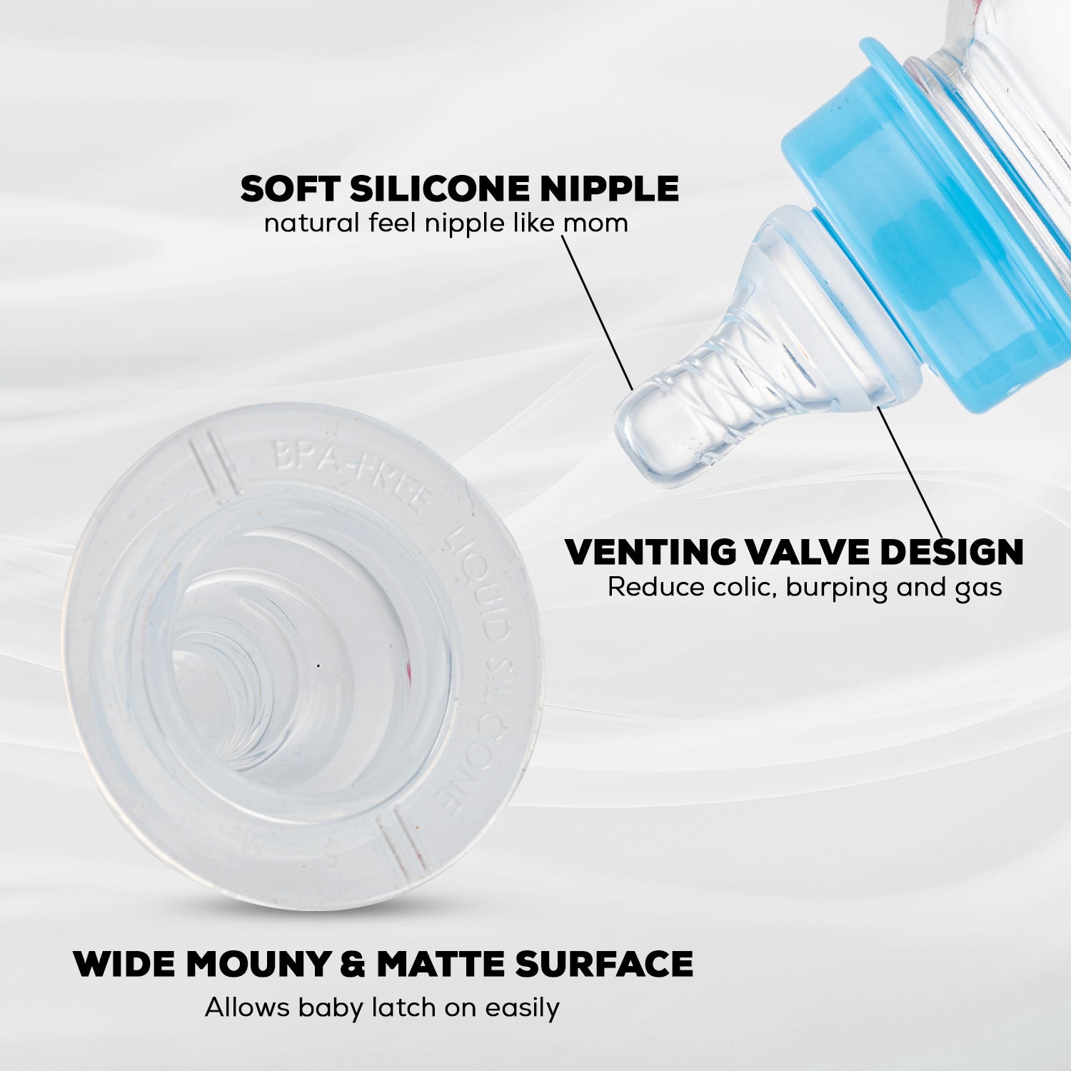 Leak Proof Anti Colic Feeding Bottle - Slim - 125ML - 3M+ (Green) - The Minikin Store