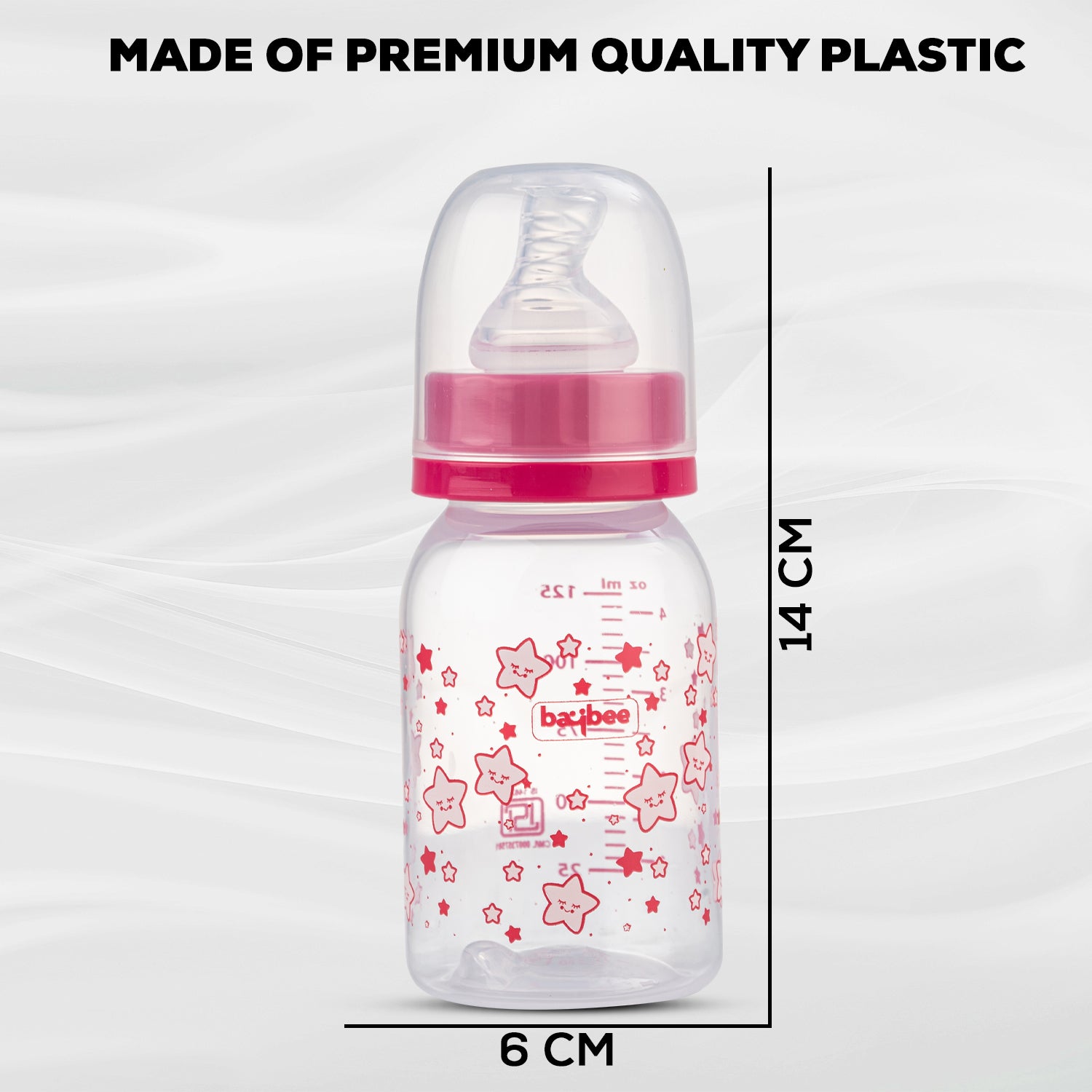 Leak Proof Anti Colic Feeding Bottle - Slim - 125ML - 3M+ (Red) - The Minikin Store