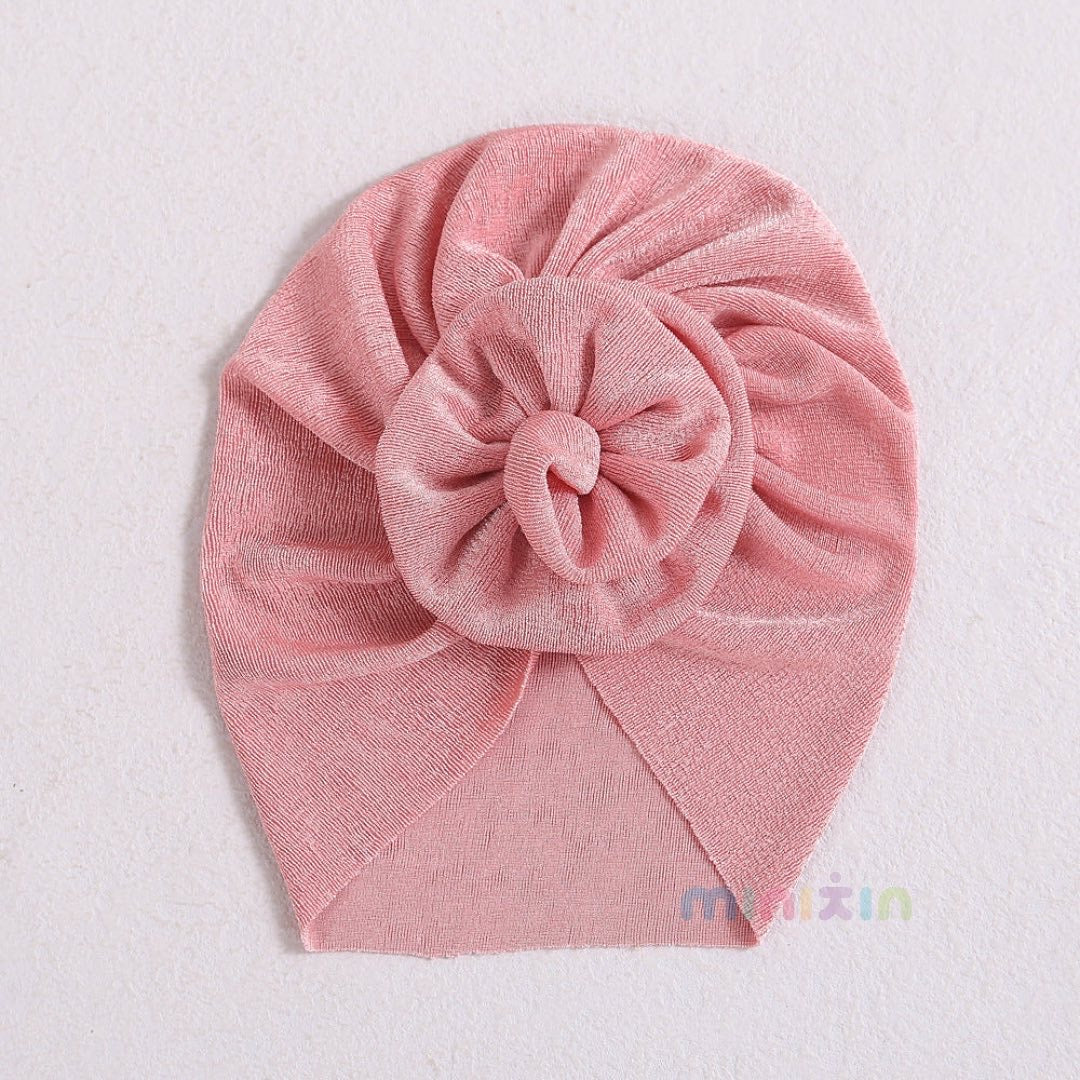 Shimmer Flower Party Turban Cap - PINK - The Minikin Store