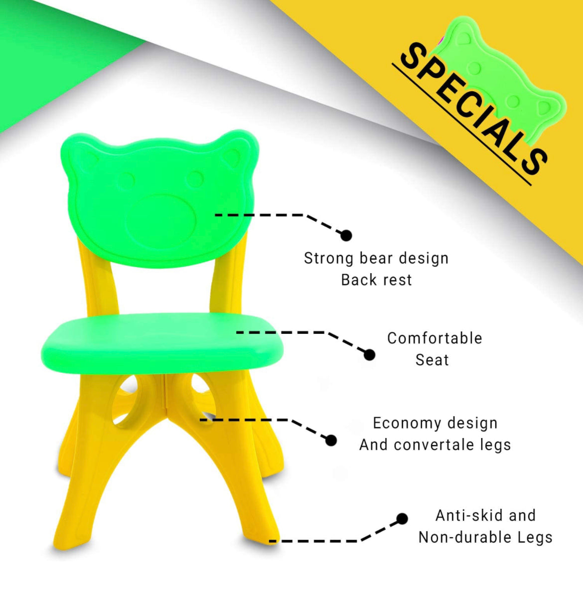 Strong & Durable Chair for Kids (Green) - The Minikin Store