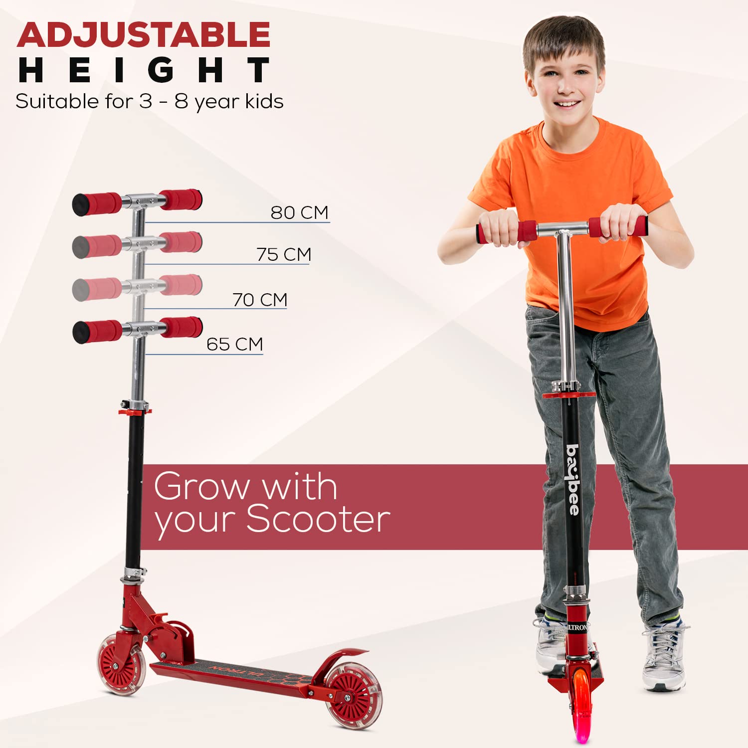 Ultron Kids Skate Scooter / Runner Scooter (Red) - The Minikin Store