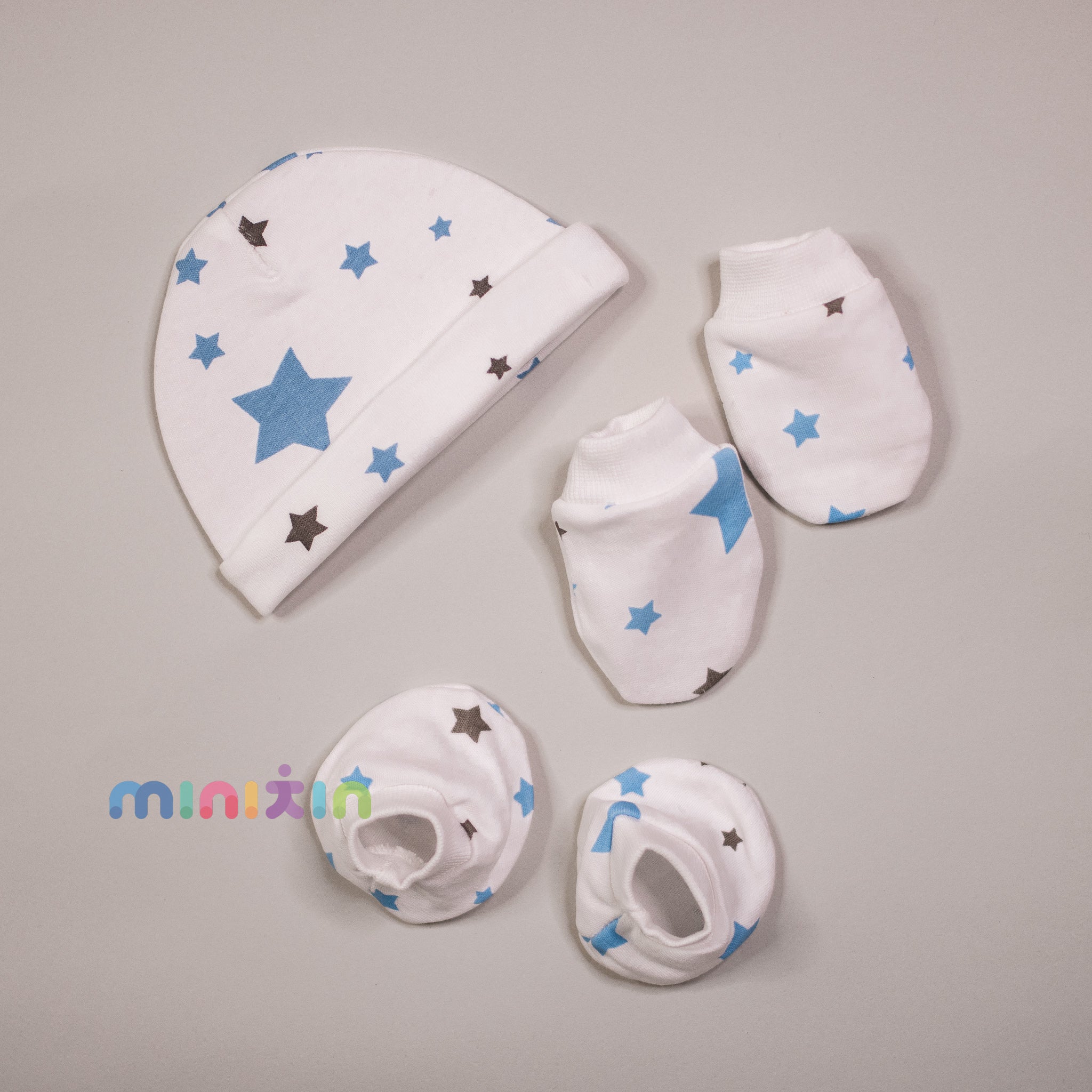 100% Organic Mitten Bootie Cap Set - Assorted Prints - The Minikin Store