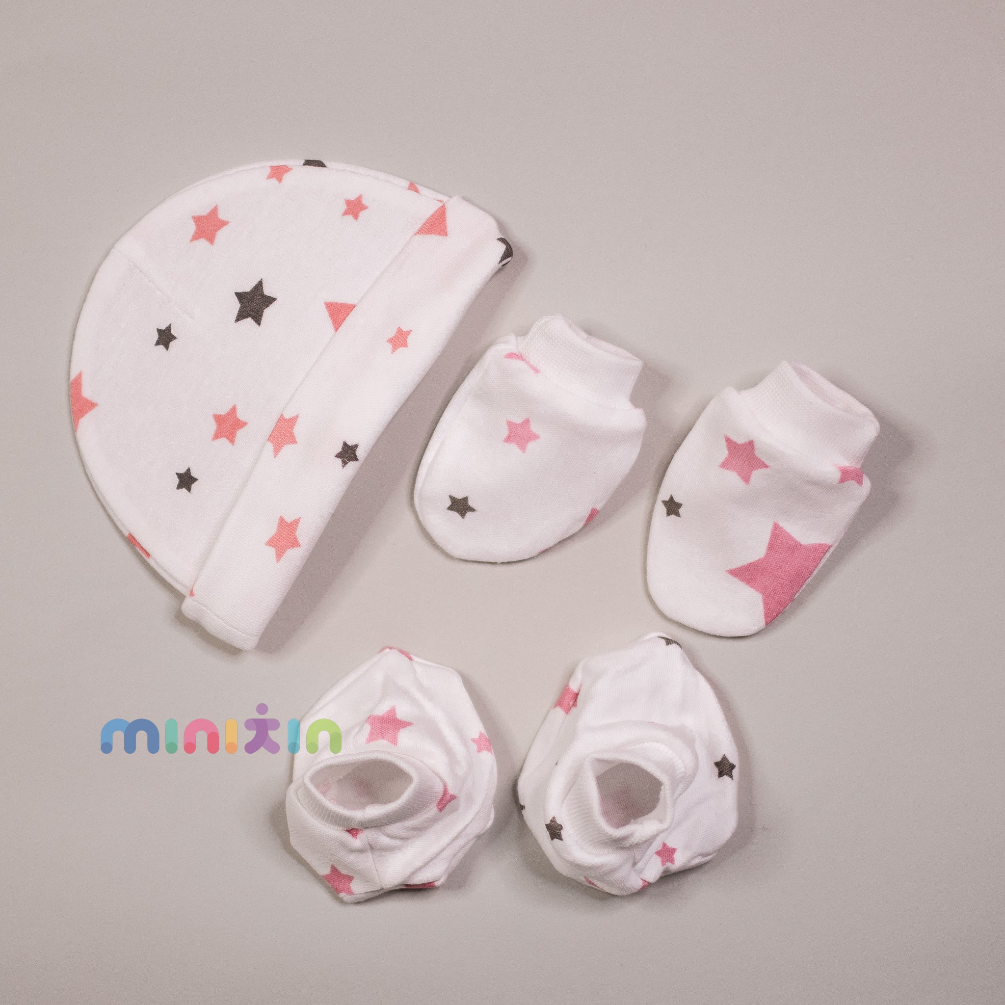 100% Organic Mitten Bootie Cap Set - Assorted Prints - The Minikin Store