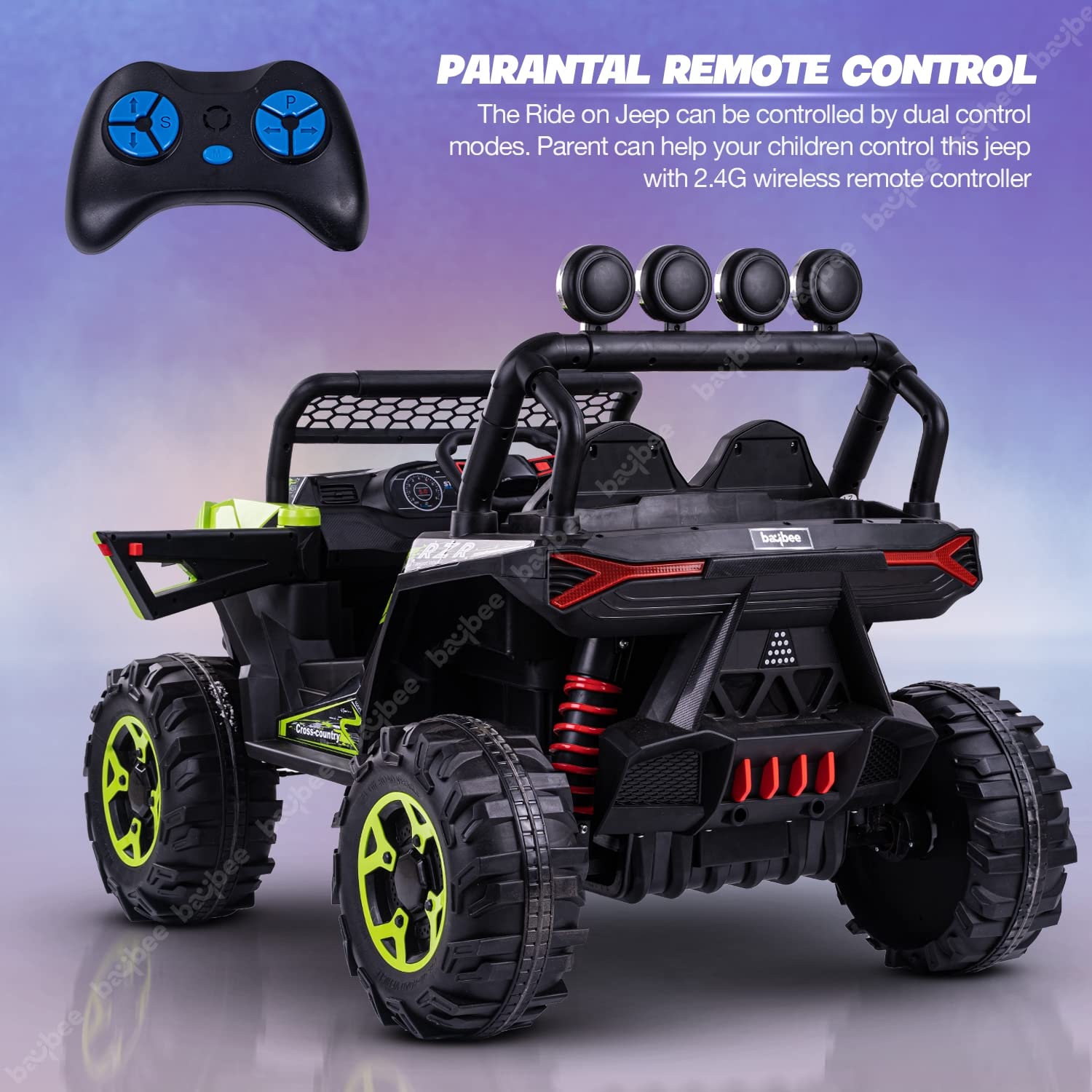 Minikin Wrath 4x4 Rechargeable Battery Operated Jeep I Large Size I 1 to 8 Years