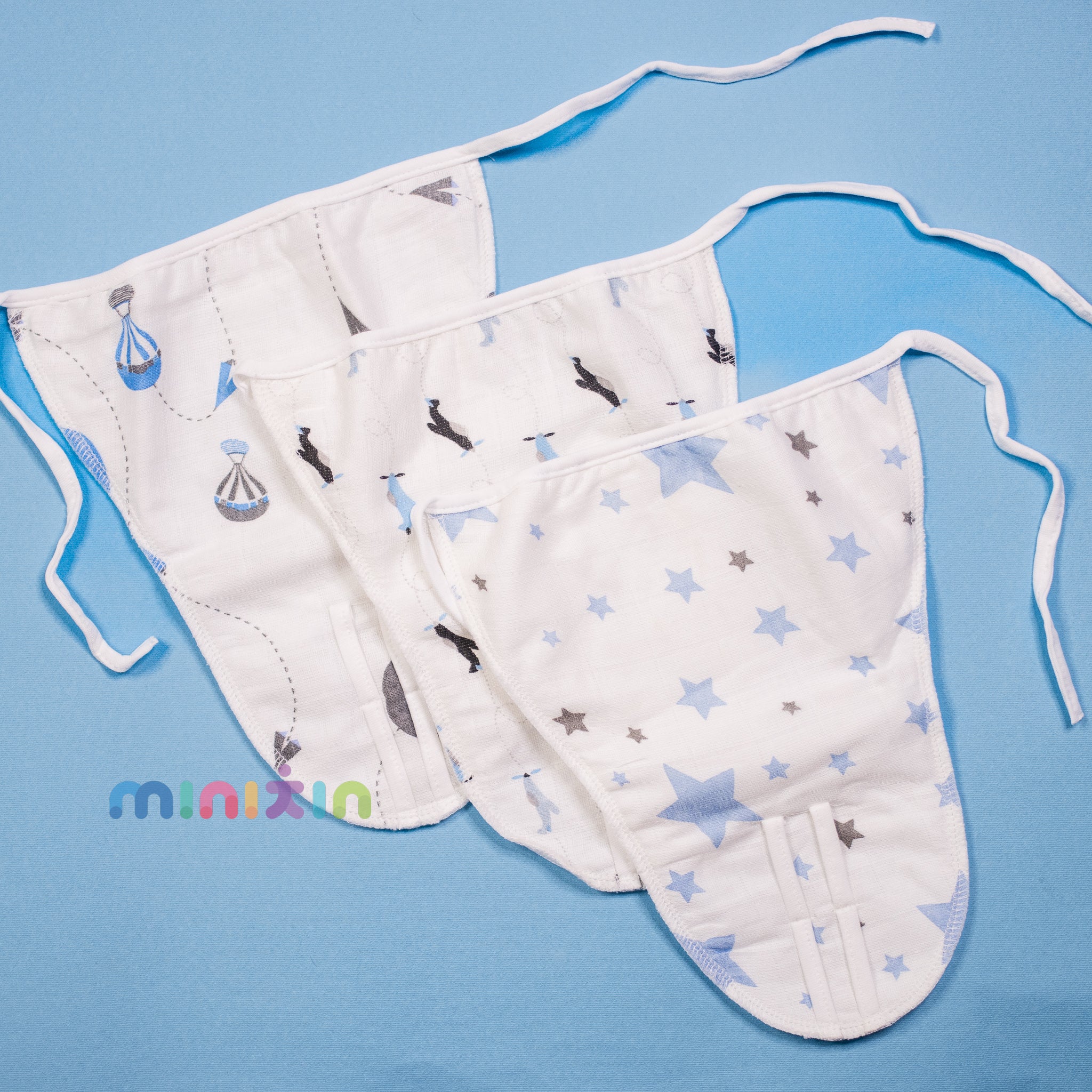 Extra Soft Organic Cotton Muslin Nappies for NewBorn Baby - Pack of 3 - Assorted Prints - The Minikin Store