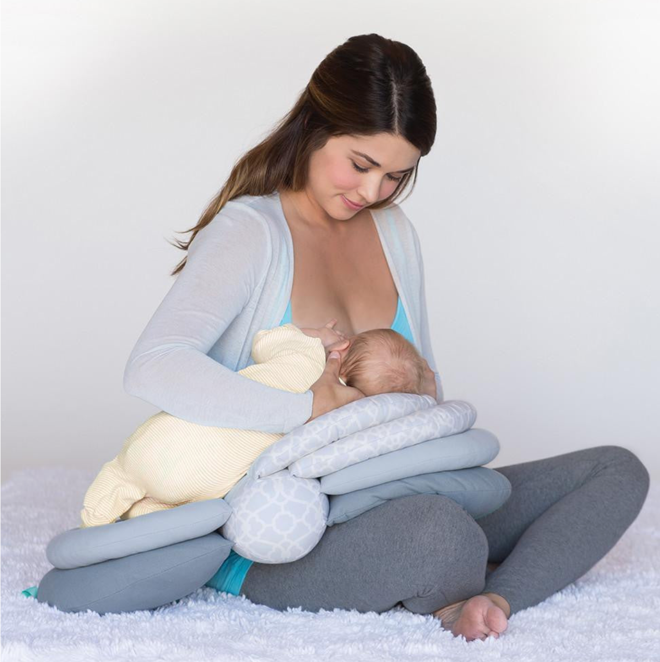 Elevate Adjustable Nursing and Breastfeeding Pillow I with multiple angle I Contoured & Multi layered Butterfly Design