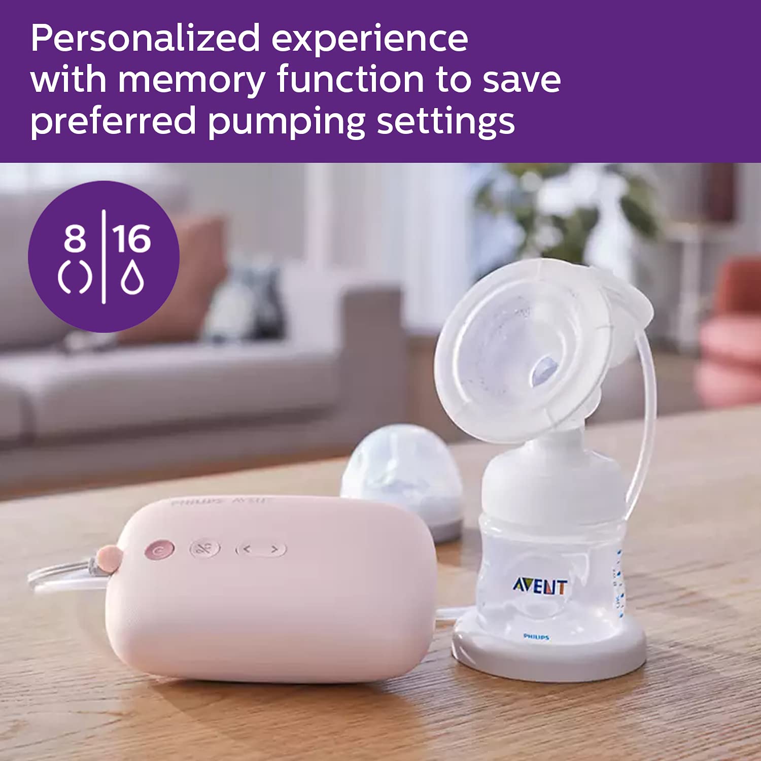 Philips Avent Electric Single Breast Pump, Personalised Experience, Flexible Silicone Cushion, Bottle, Natural Motion Technology, Quiet Motor (Pink, White) - The Minikin Store