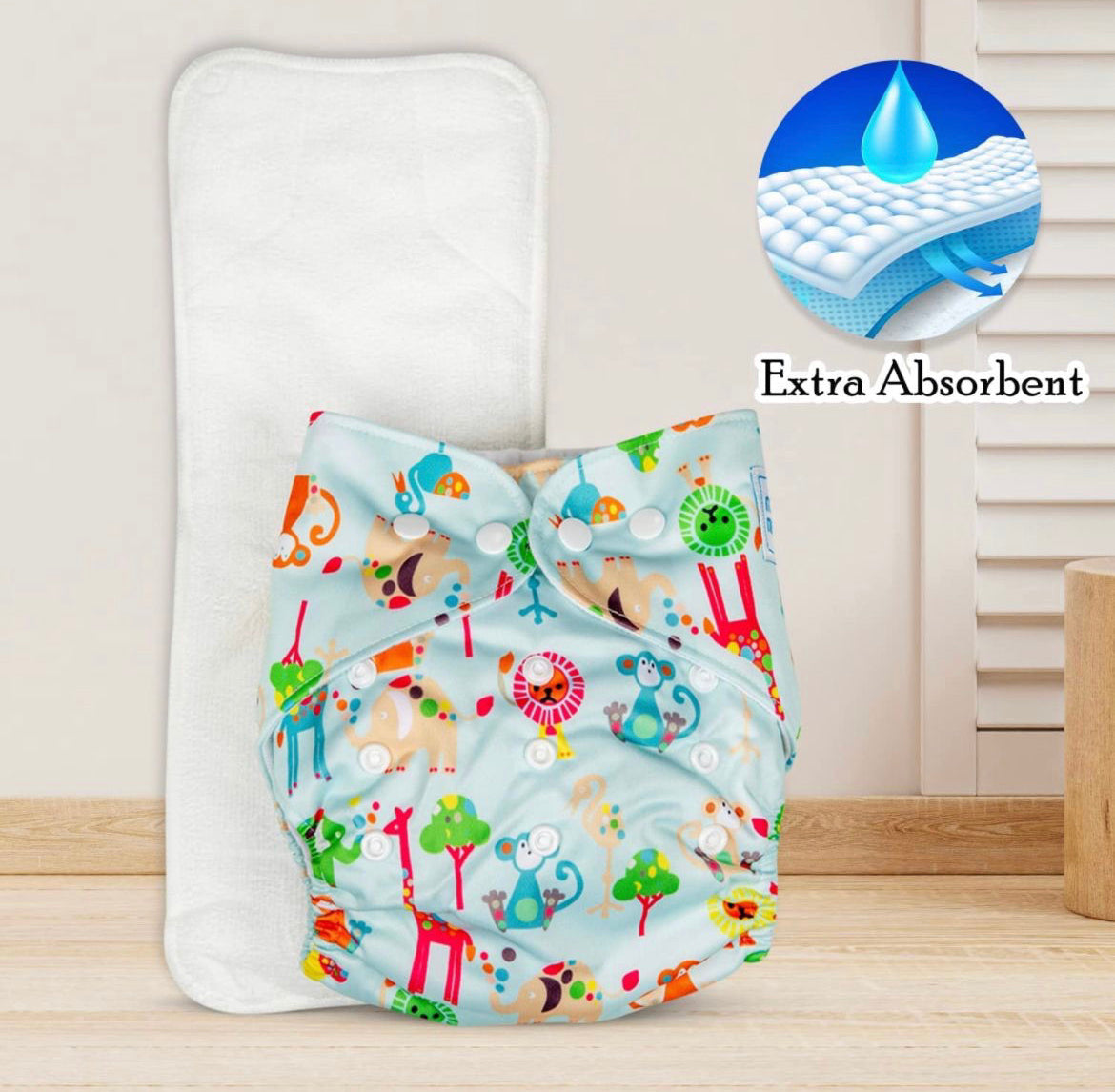 Adjustable Cloth Diaper for Babies| Free size Reusable Washable | (3Months- 3Years)