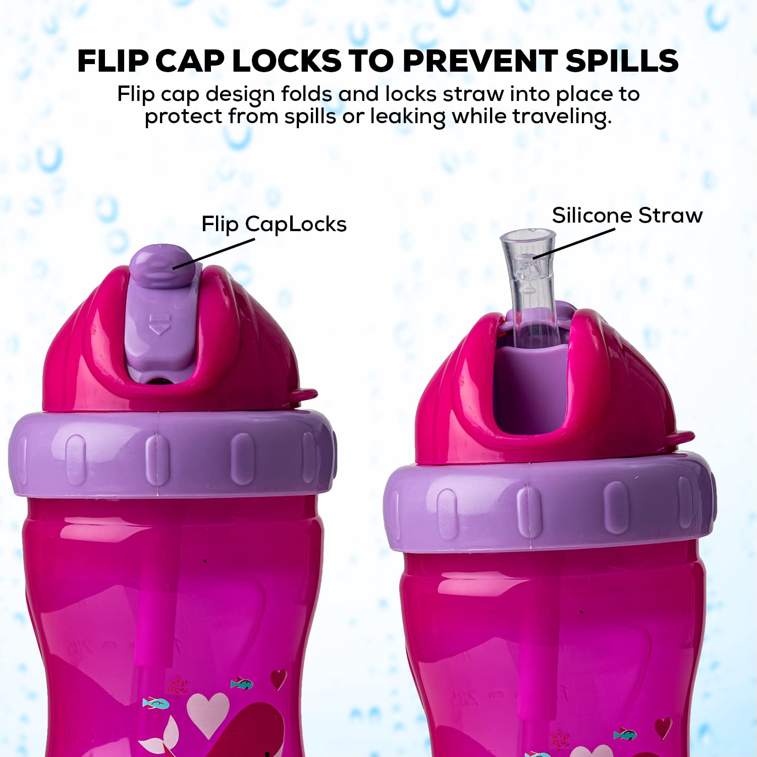 Anti-Spill Sippy Bottle - 340 ml - Pink - The Minikin Store