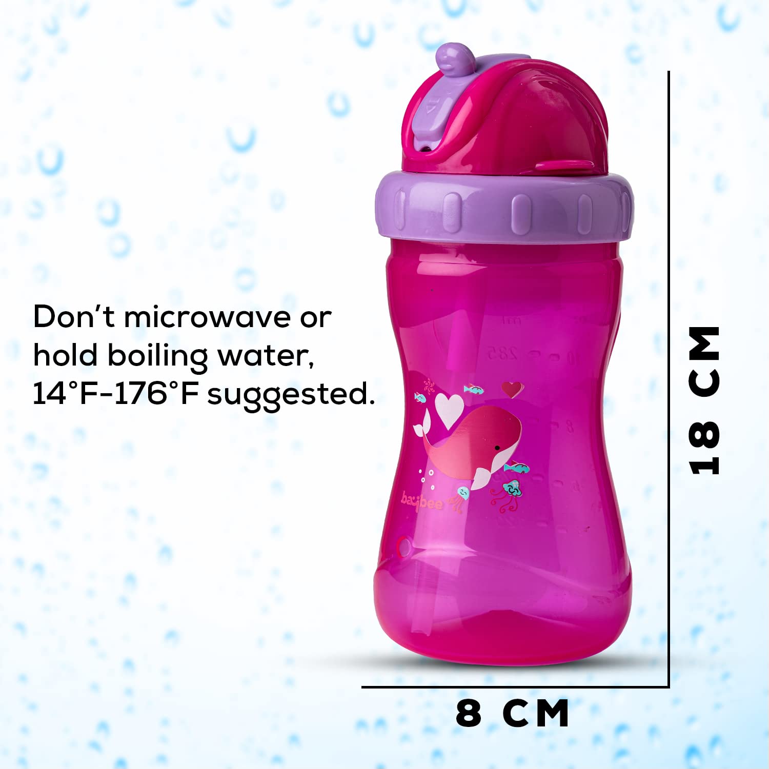 Anti-Spill Sippy Bottle - 340 ml - Pink - The Minikin Store