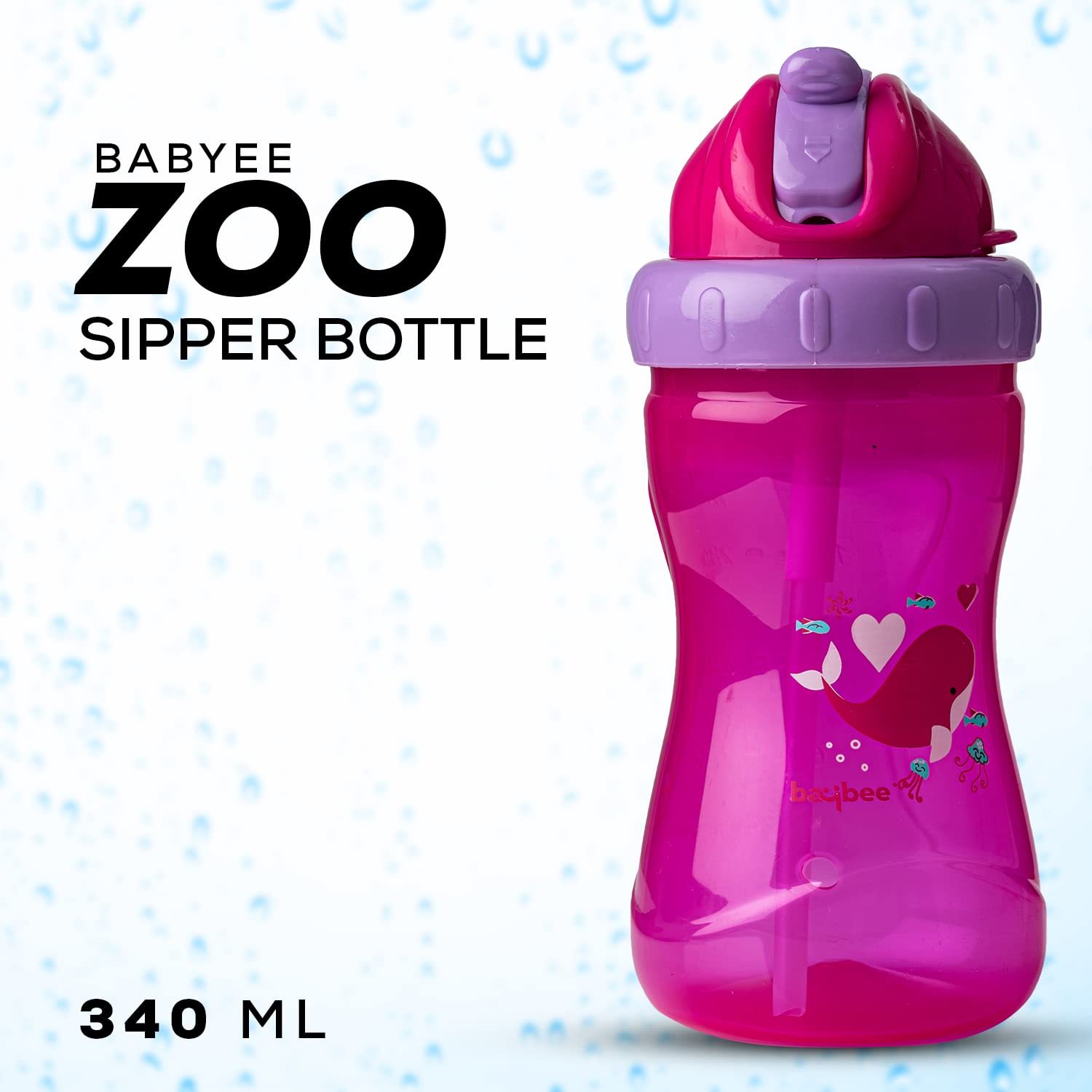 Anti-Spill Sippy Bottle - 340 ml - Pink - The Minikin Store