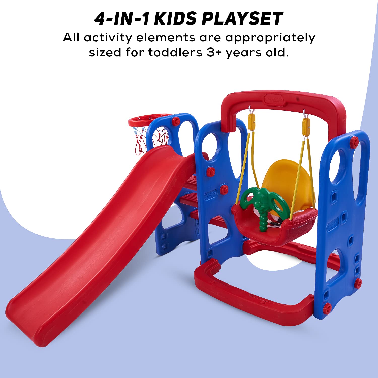 Slide Combo Set For Kids (Slide + Swing + Basketball) - The Minikin Store