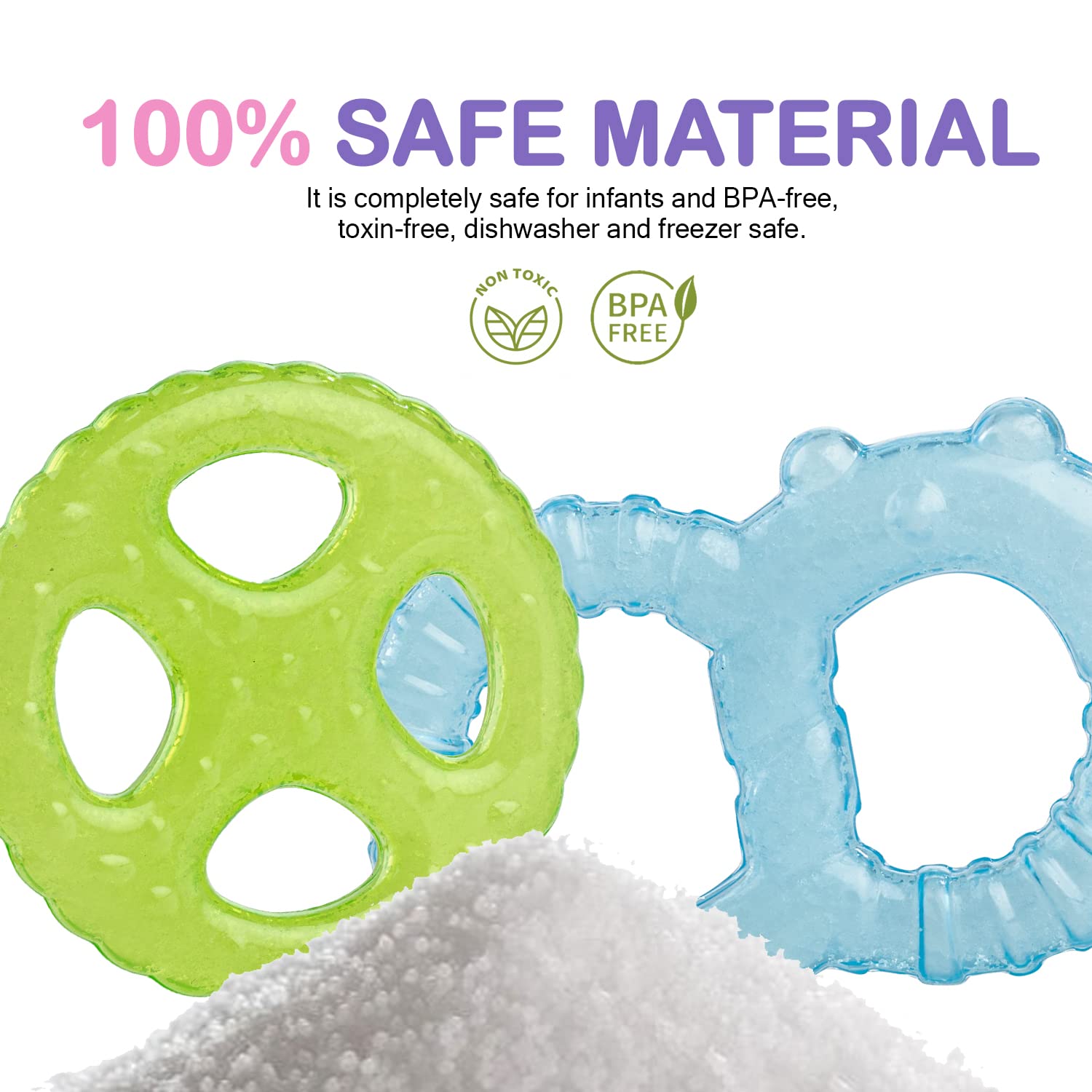 Silicon Gel teether - Non-Toxic Food Grade, BPA-Free - Blue & Green - The Minikin Store