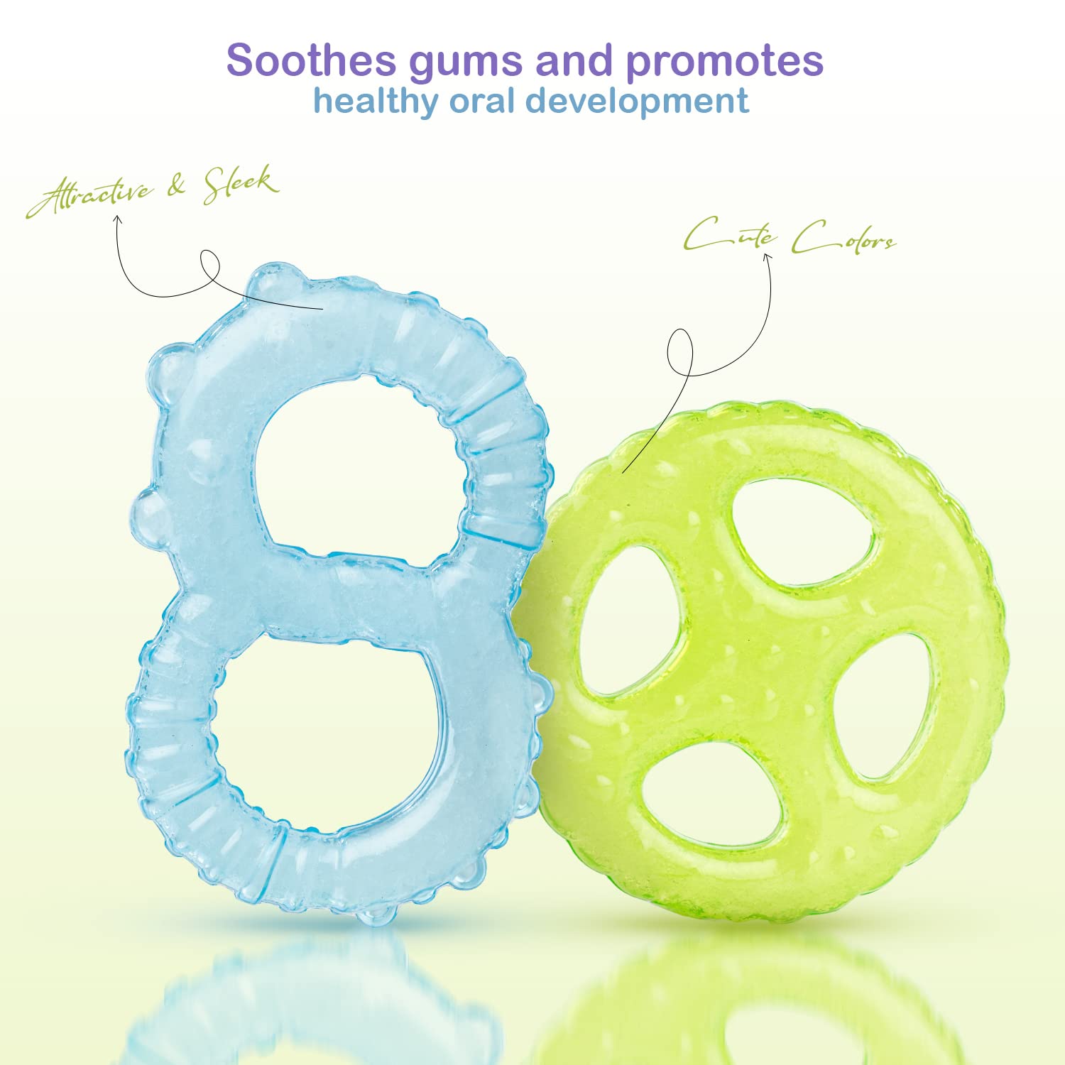 Silicon Gel teether - Non-Toxic Food Grade, BPA-Free - Blue & Green - The Minikin Store