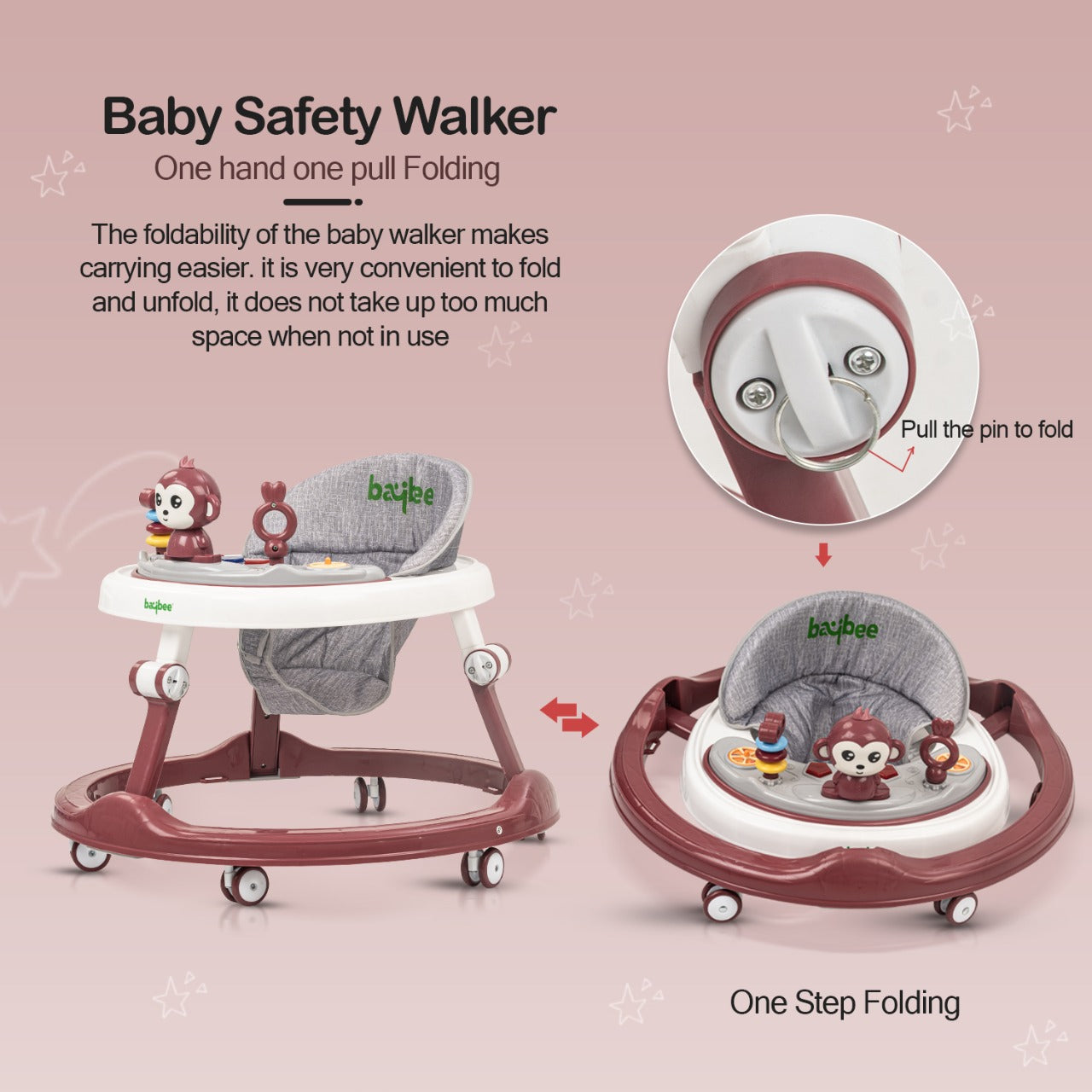 Drono Baby Walker (Red) - The Minikin Store
