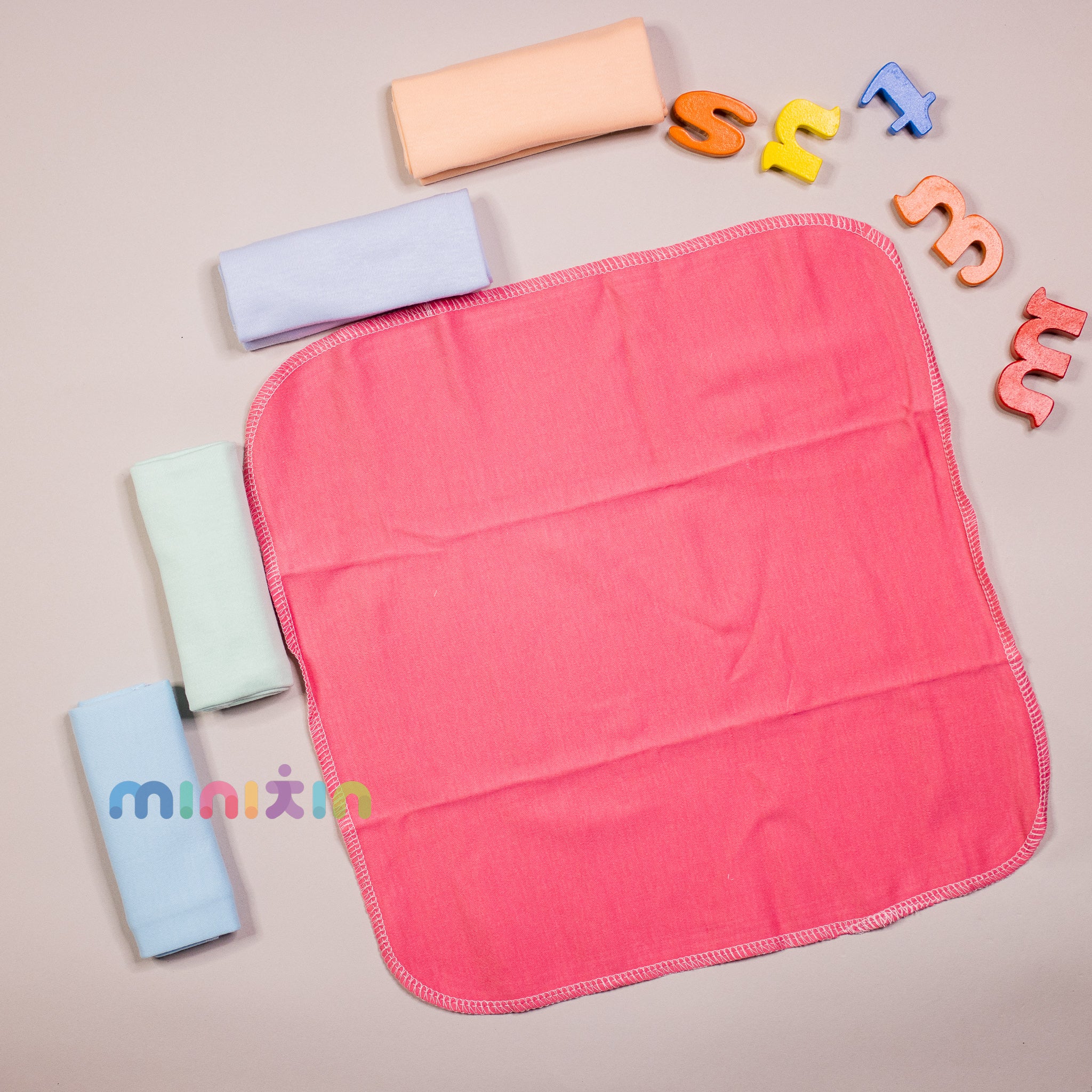 Super Absorbent & Soft - 100% Organic Cotton Wash Cloths/Squares/Reusable Baby Wipes/Baby Towel - (XL) - The Minikin Store