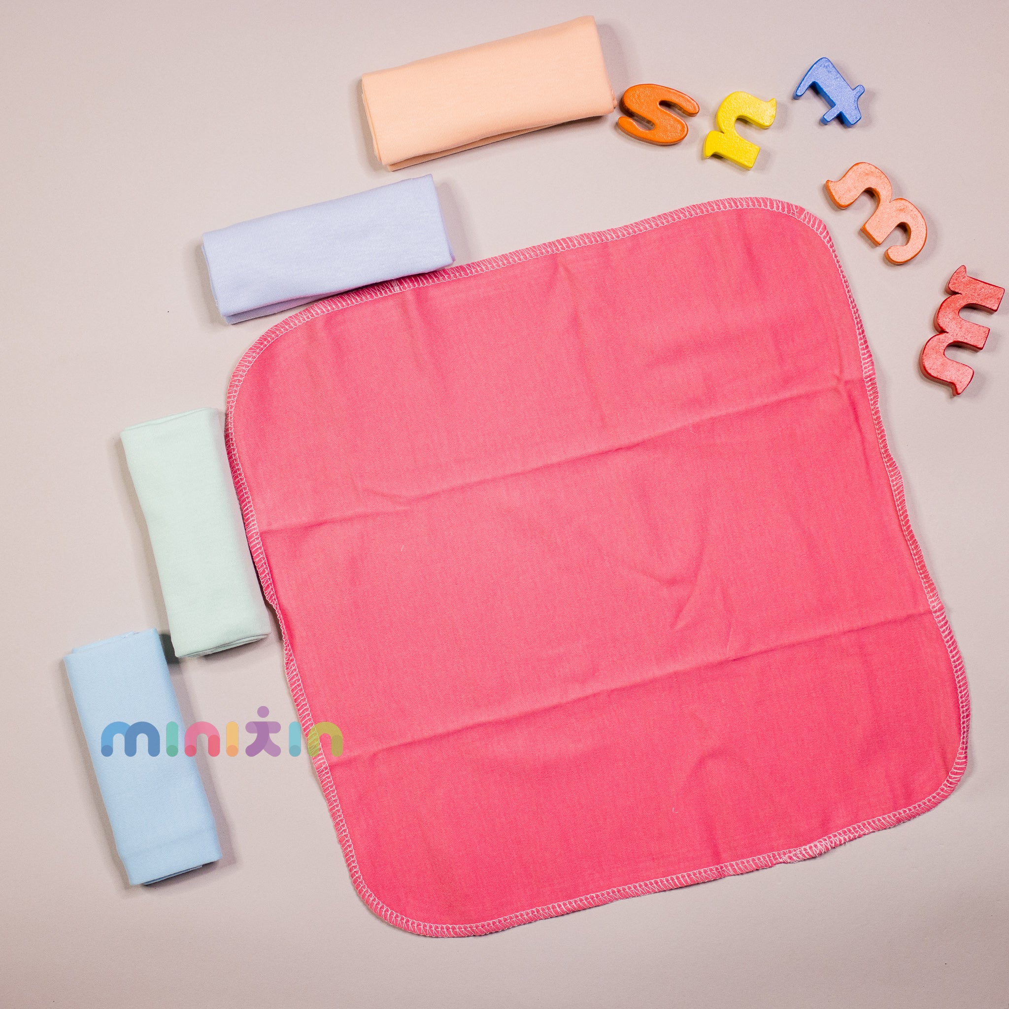 Super Absorbent & Soft - 100% Organic Cotton Wash Cloths/Squares/Reusable Baby Wipes/Baby Towel - (XL) - The Minikin Store