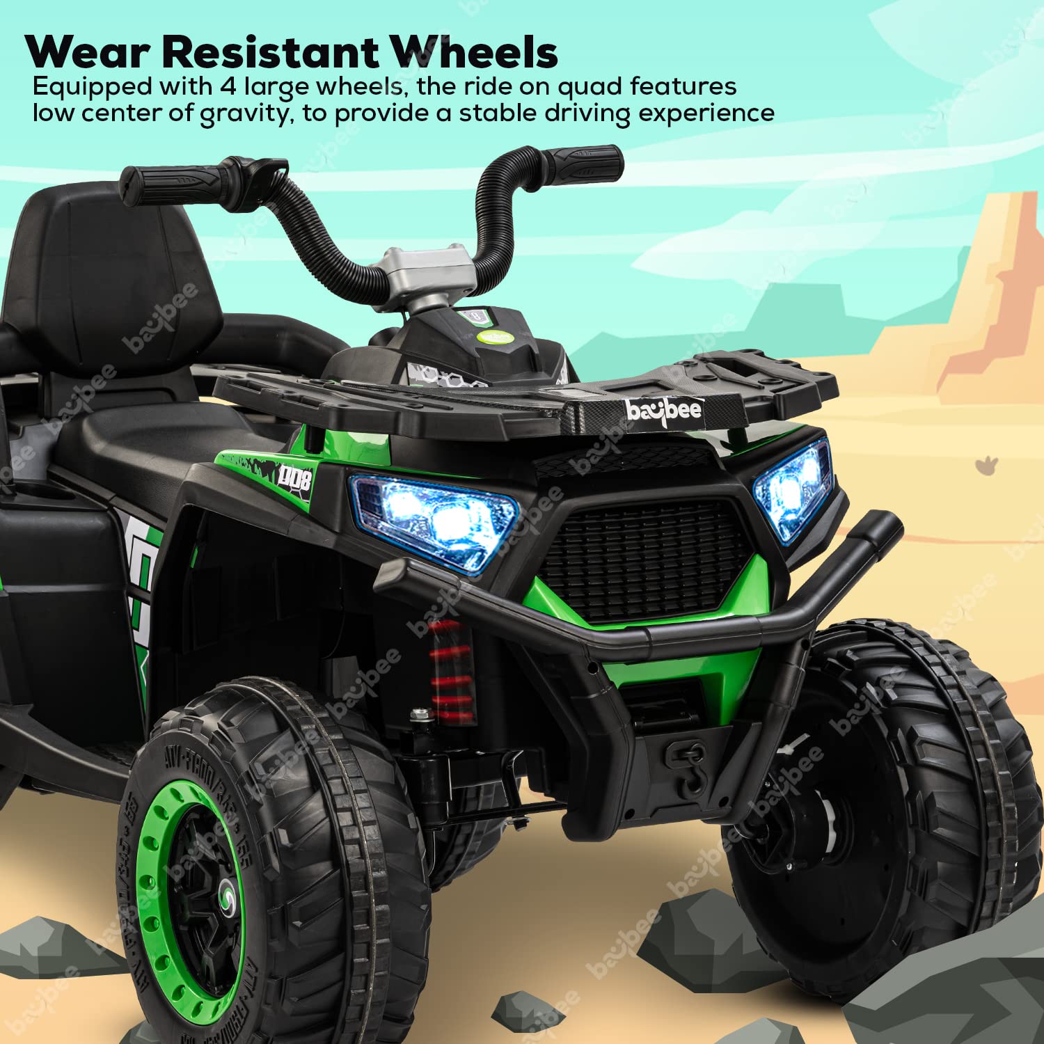 Minikin Rechargeable ATV Quad Bike for Kids I 4x4 Buggy I 2 10