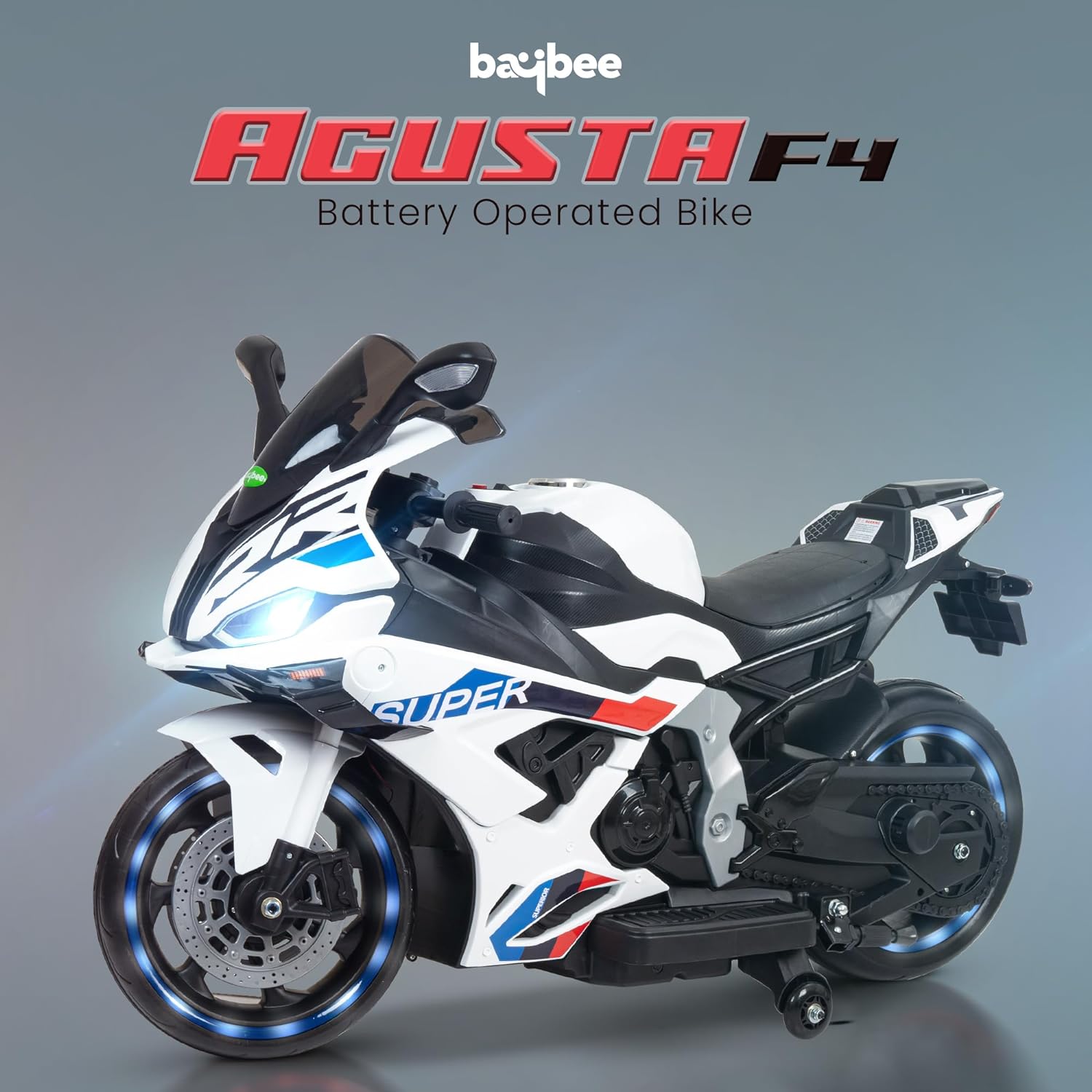 Minikin Agusta F4 Electric Rechargeable Superbike I Large Size Top Spec I 45KG Capacity I 2-14 Years