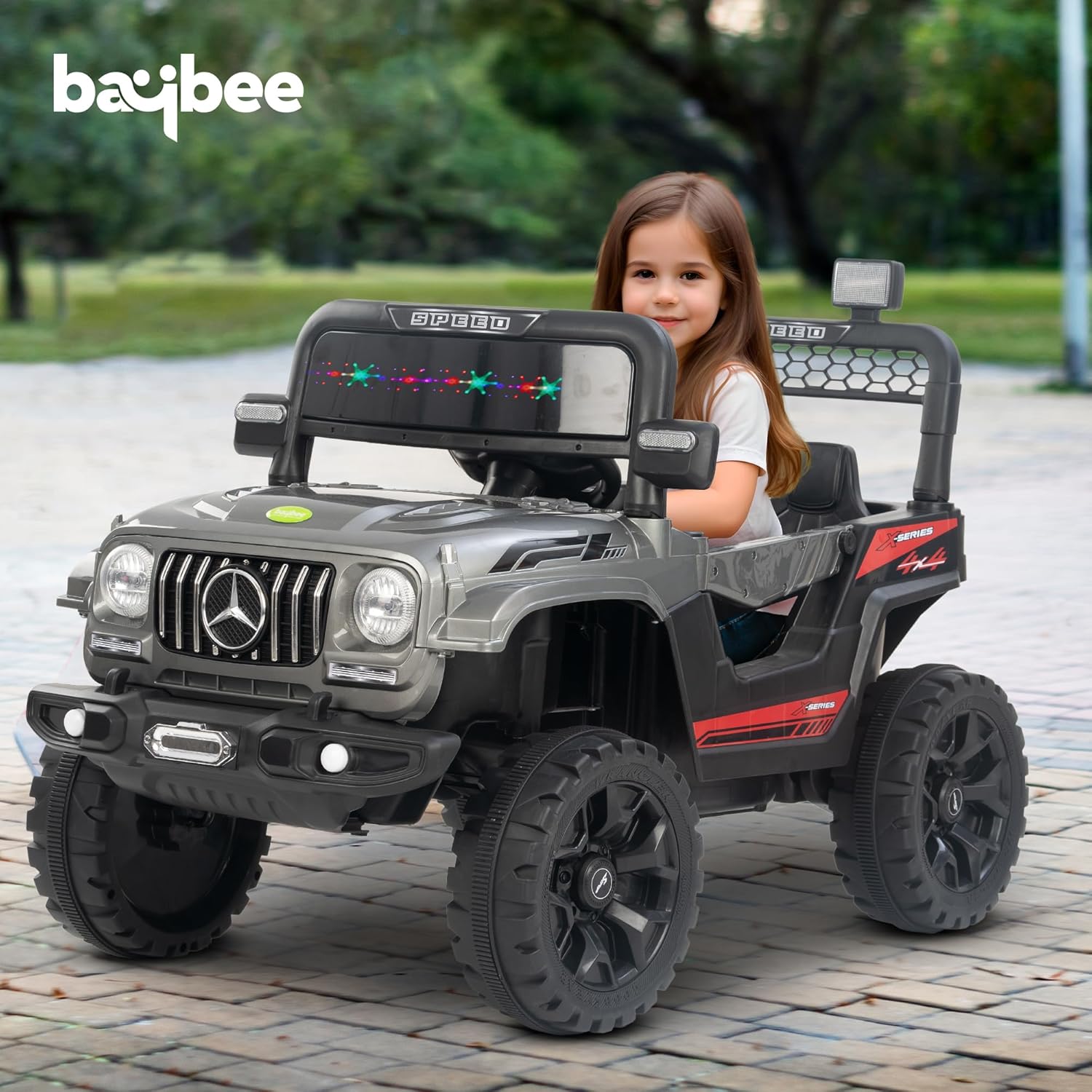 Minikin Maestro 4X4 Kids Electric Rechargeable Jeep | Ride On Toy Car with Light, Music | 1-6 Years
