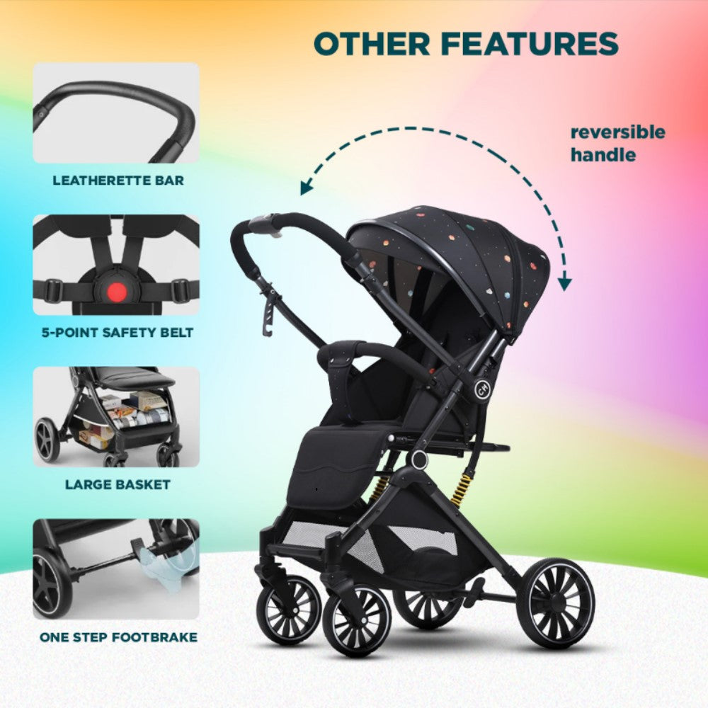 Sprint Reversible Handle Baby Stroller & Pram - Multi-Adjustment, Anti-Shock Wheels (Newborn to 5 Years)