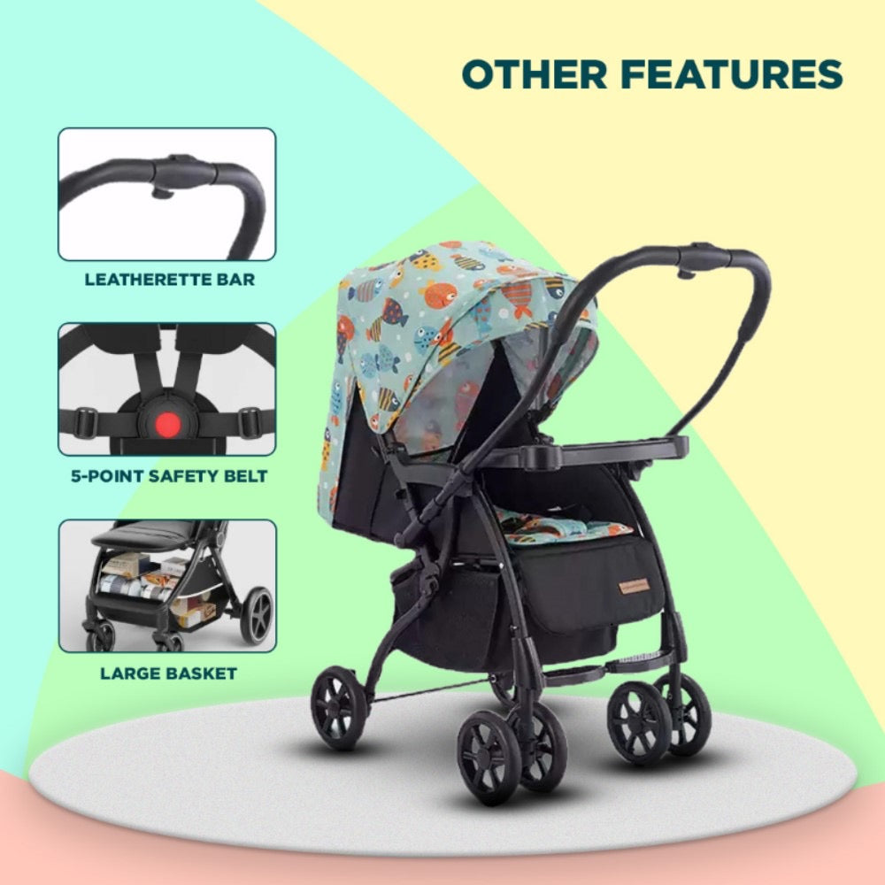 Pulse Reversible Handle Baby Stroller & Pram - Multi-Adjustment, Anti-Shock Wheels (Newborn to 4 Years)