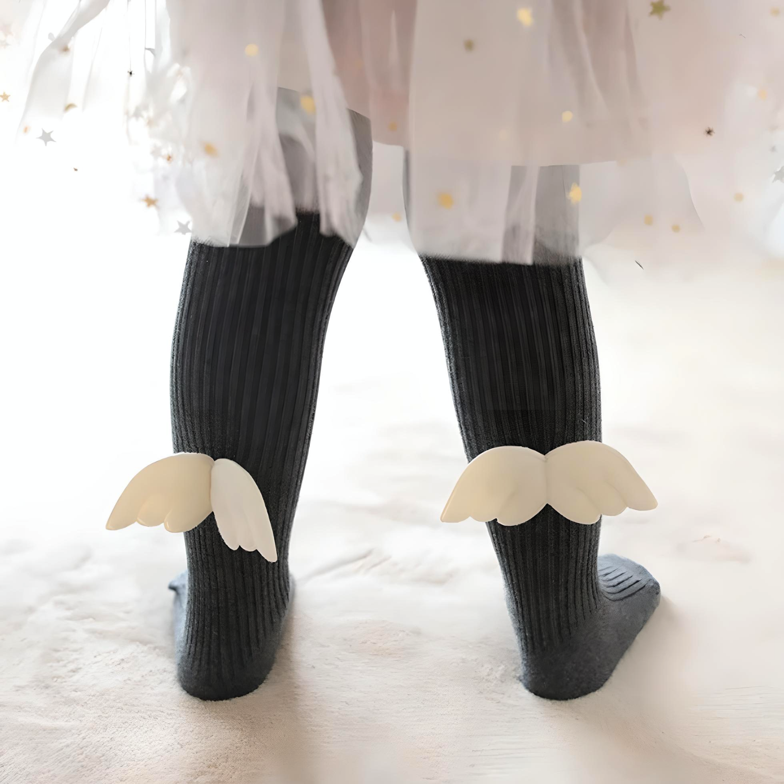 Angel Wings Ribbed Tights I Stockings I 0-24M