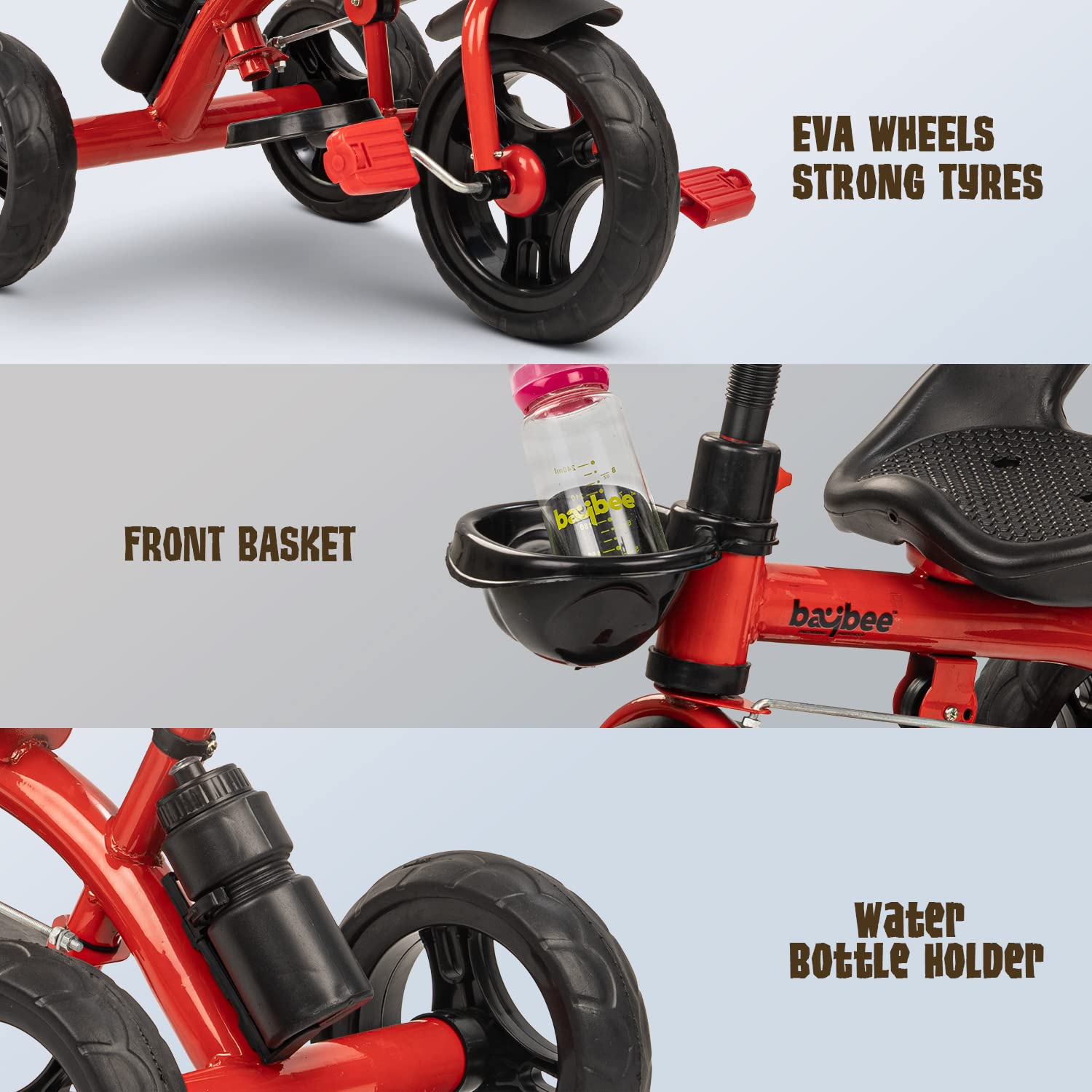 Minikin Sporty Trike | Parental Push Handle | Eva Wheels | 1-5 Years