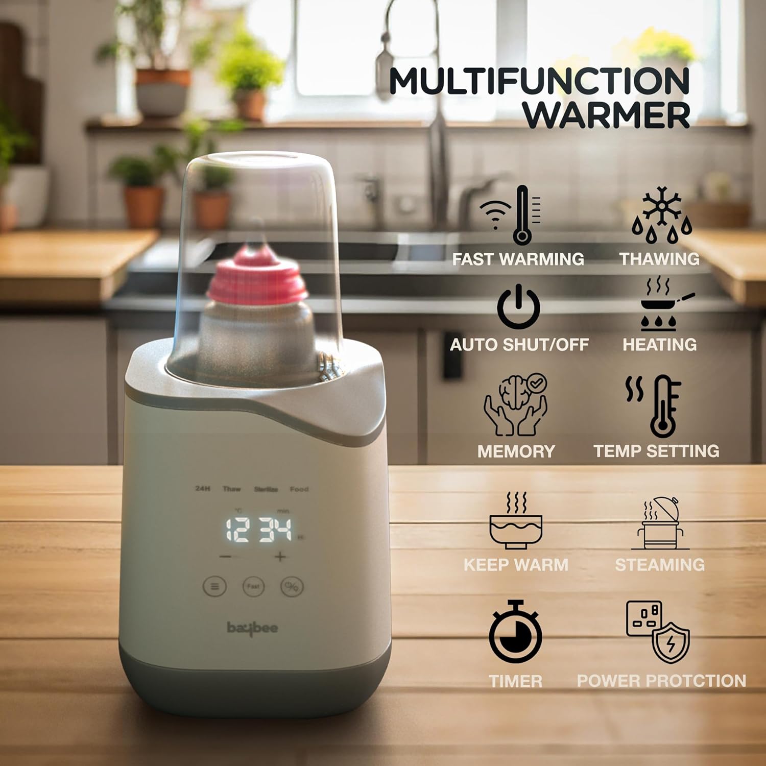 5 in 1 Baby Bottle Warmer & Steriliser for Feeding Bottles | Touch Operated Design