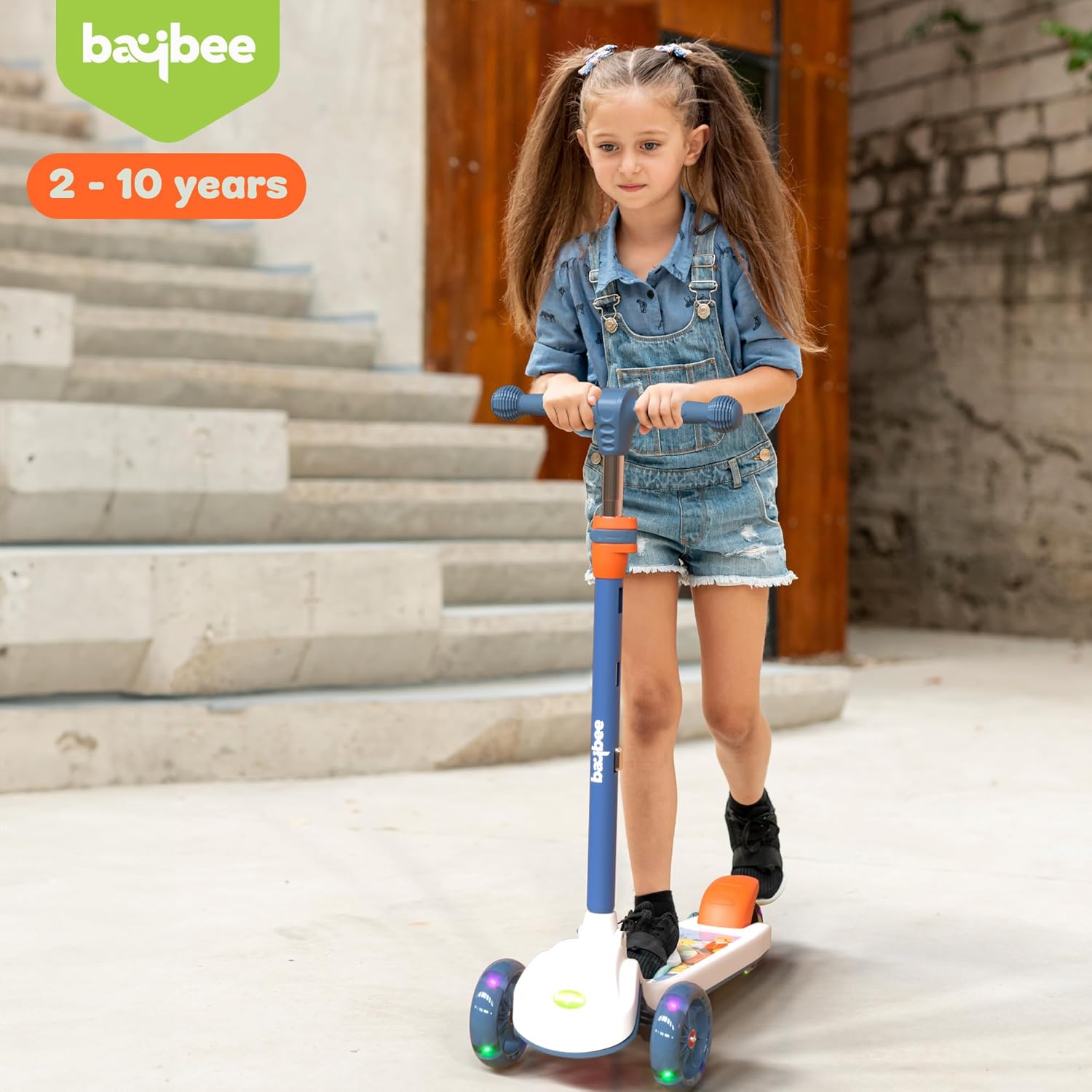 Blaze Storm Runner Scooter for Kids | 3 PU LED Lightup Wheels & Brake | Height Adjustable | 2-10 Years