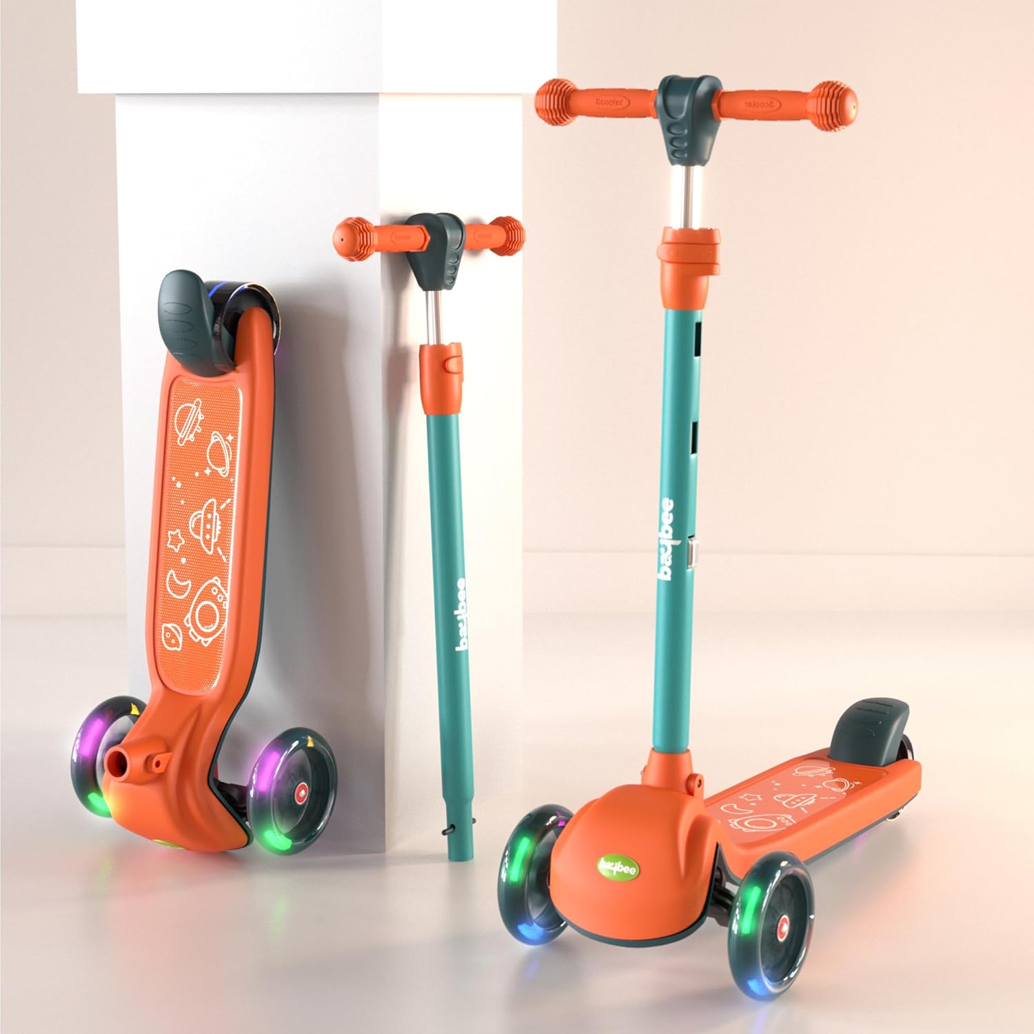 Blaze Storm Runner Scooter for Kids | 3 PU LED Lightup Wheels & Brake | Height Adjustable | 2-10 Years