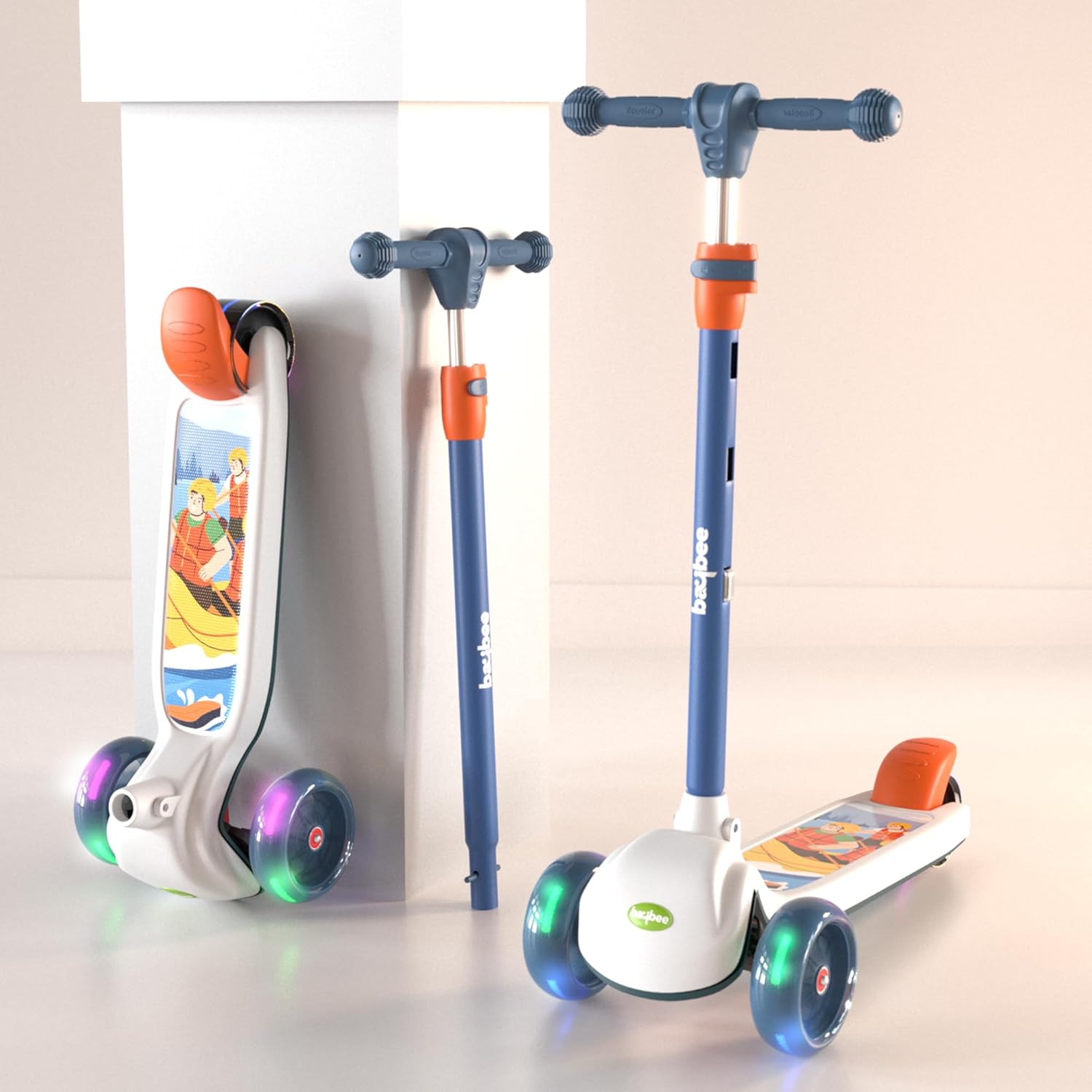 Blaze Storm Runner Scooter for Kids | 3 PU LED Lightup Wheels & Brake | Height Adjustable | 2-10 Years