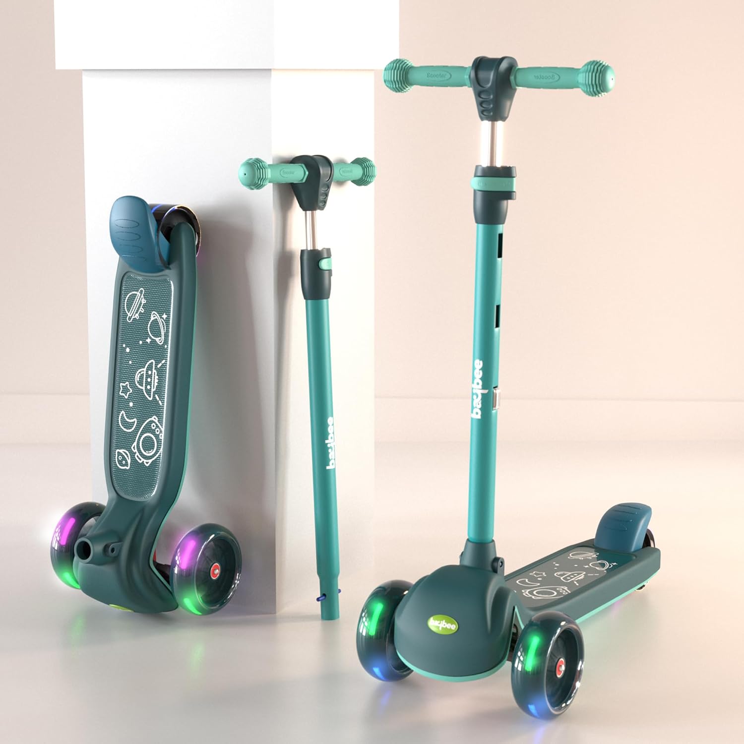 Blaze Storm Runner Scooter for Kids | 3 PU LED Lightup Wheels & Brake | Height Adjustable | 2-10 Years