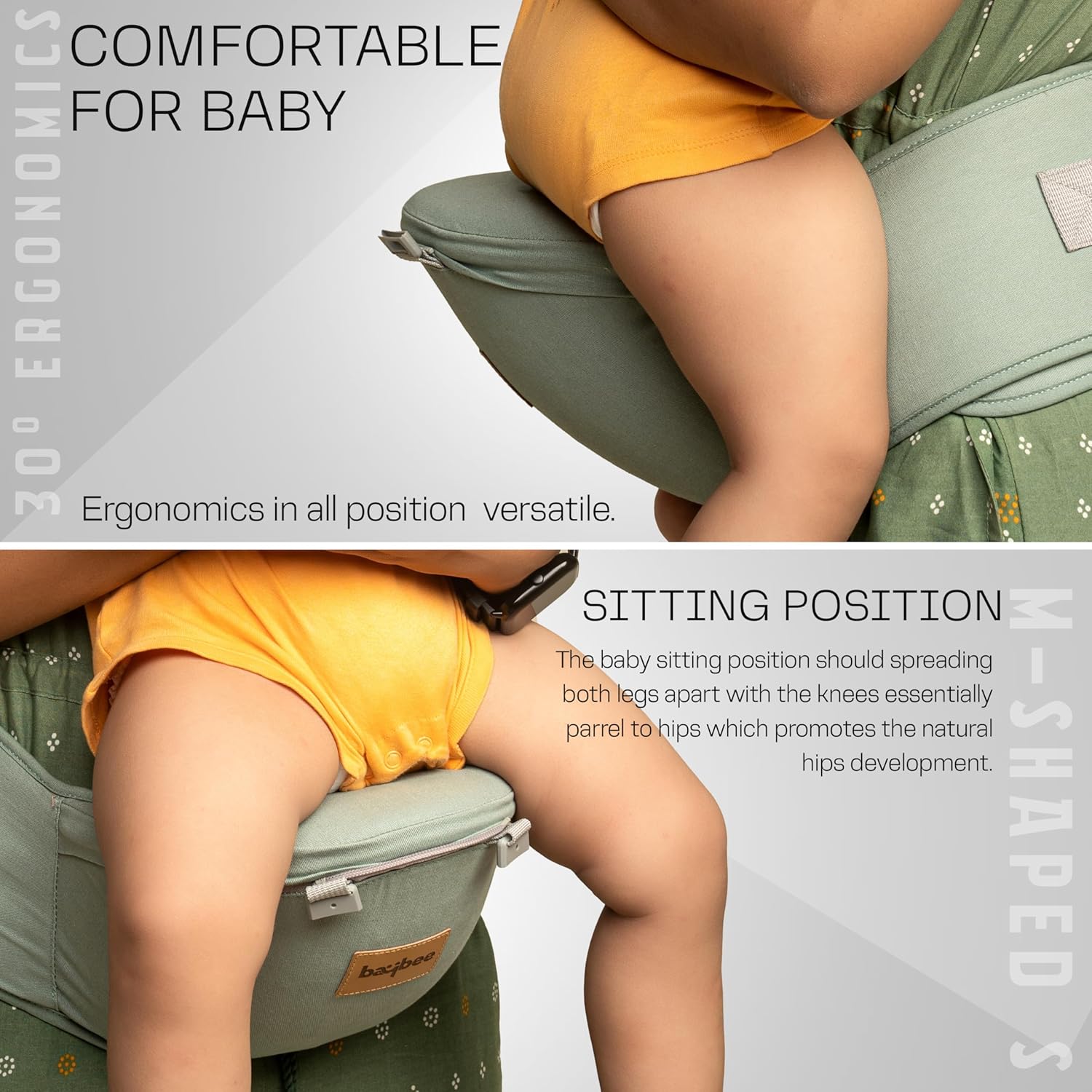 6 in 1 Ergo Hip Seat Baby Carrier | Kangaroo Bag with 6 Carry Positions for 3 to 24 Months