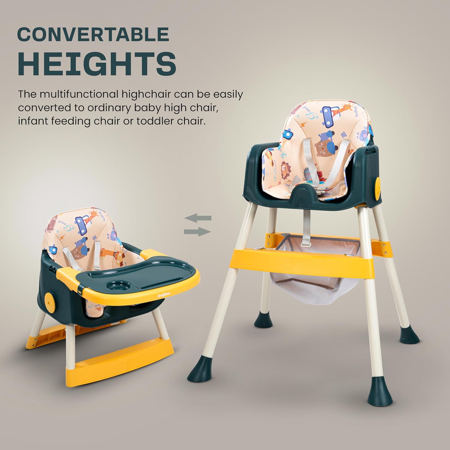 Minikin 3 in 1 Lola Baby High Chair | Convert to Booster Chair | Foldable Design