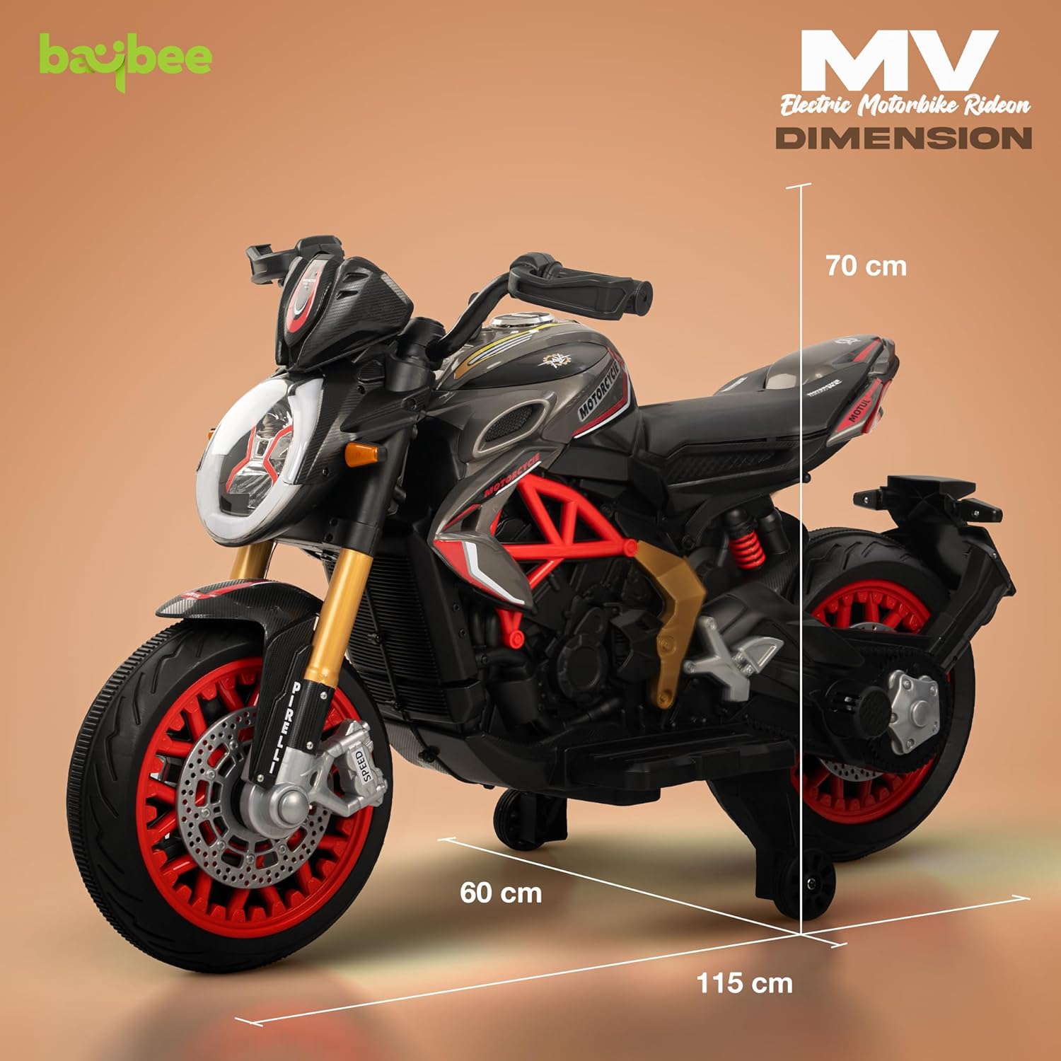 MTK Kids Electric Rechargeable Bike with Accelerator, Music & Light | 2-10 Years