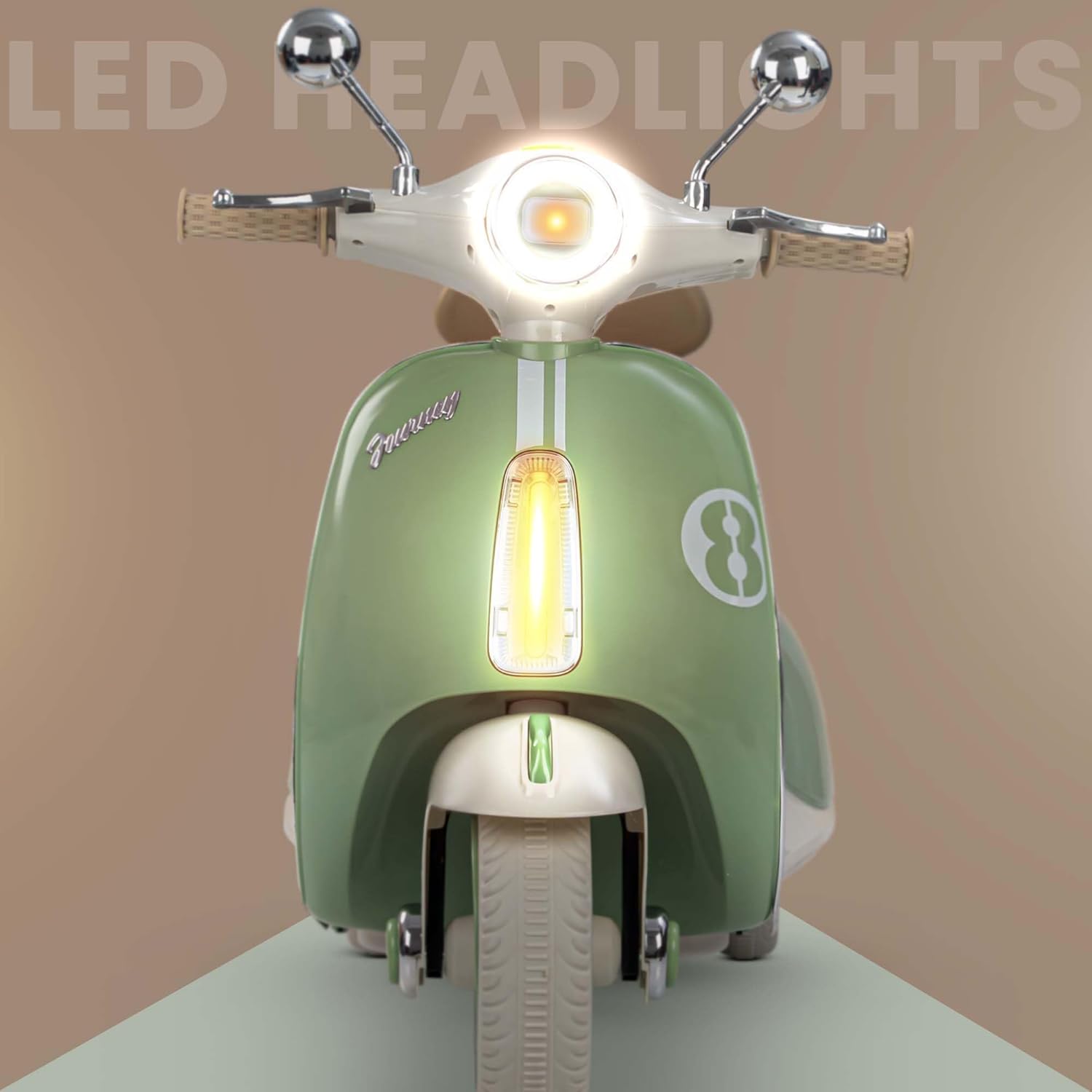 Vintage Vespa Rechargeable Kids Scooty  with Light & Music | 1-4 Years | Boys/Girls