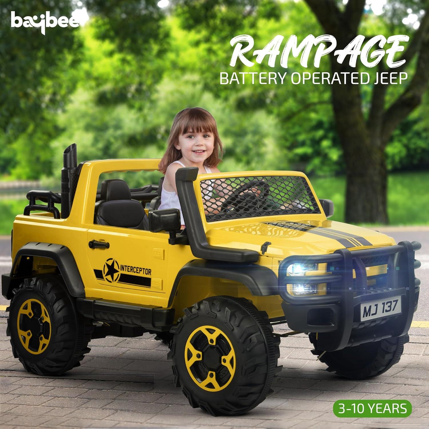 Rampage 4x4 India's Largest Kids Electric Jeep | Inbuilt Bluetooth, Music & Lights | 1-12 Years