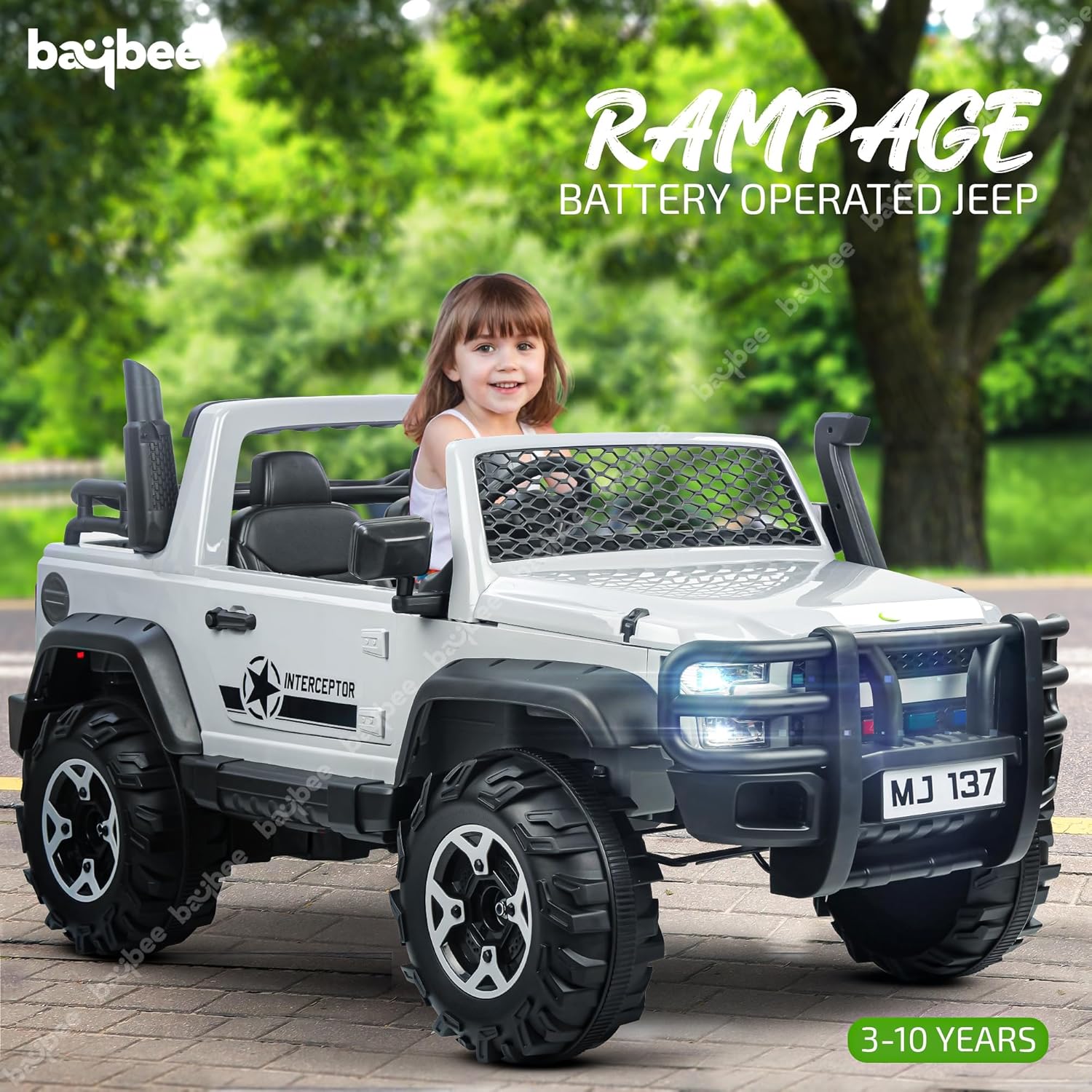 Rampage 4x4 India's Largest Kids Electric Jeep | Inbuilt Bluetooth, Music & Lights | 1-12 Years