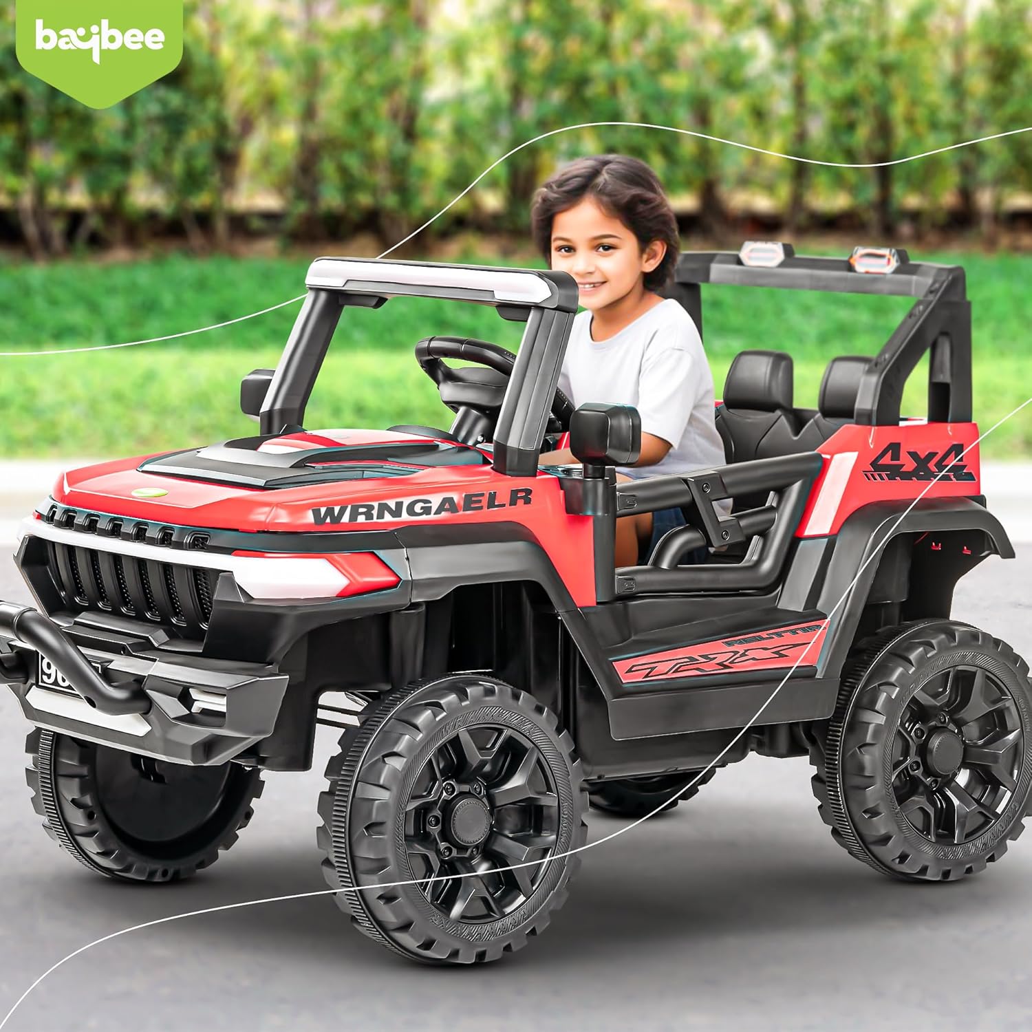 Minikin Wagon Electric Rechargeable Jeep | RGB Light & Music | 1-6 Years