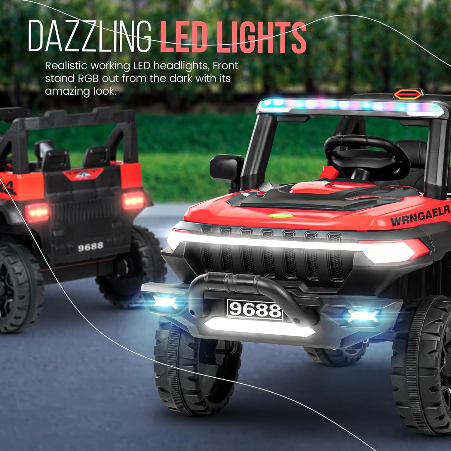 Minikin Wagon Electric Rechargeable Jeep | RGB Light & Music | 1-6 Years