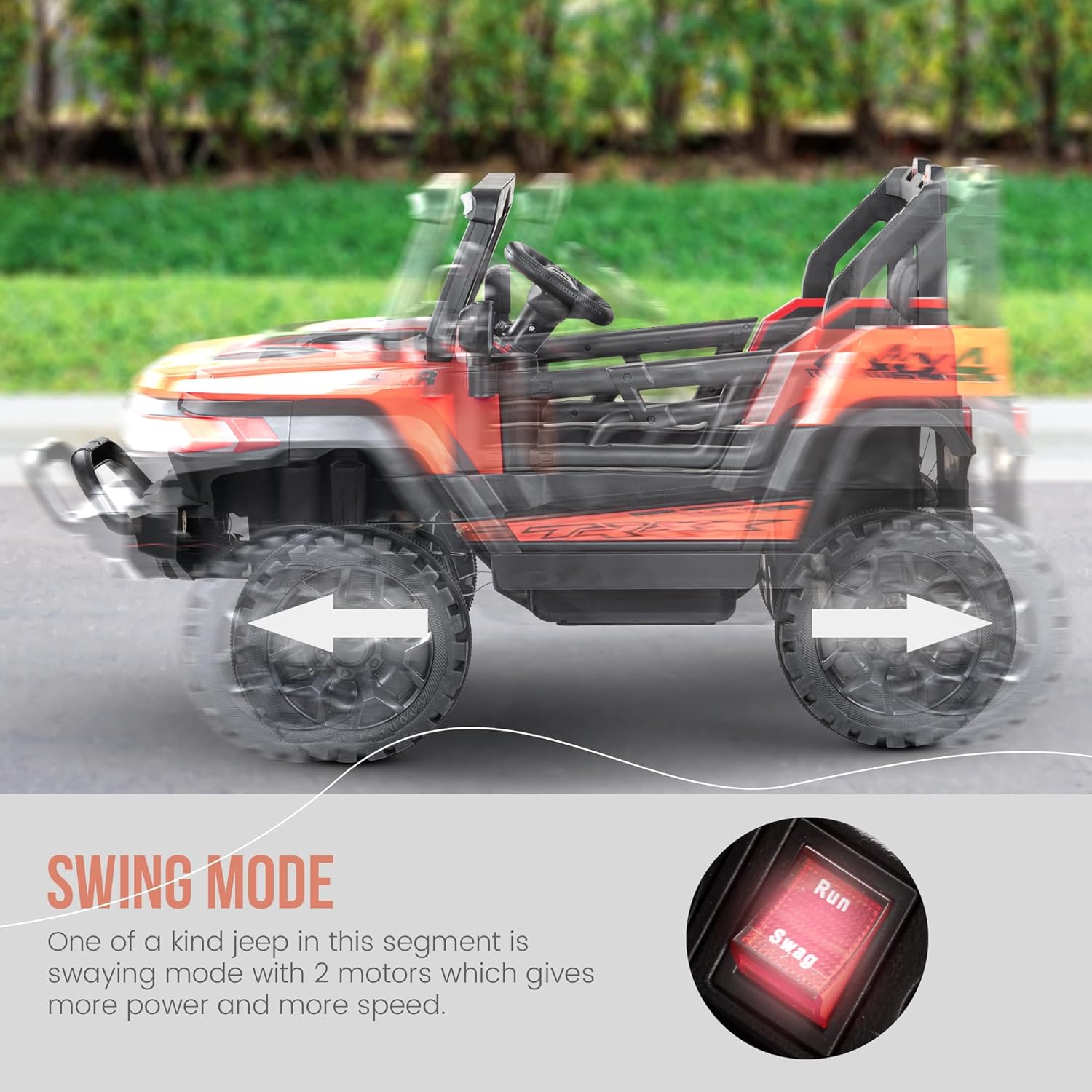 Minikin Wagon Electric Rechargeable Jeep | RGB Light & Music | 1-6 Years